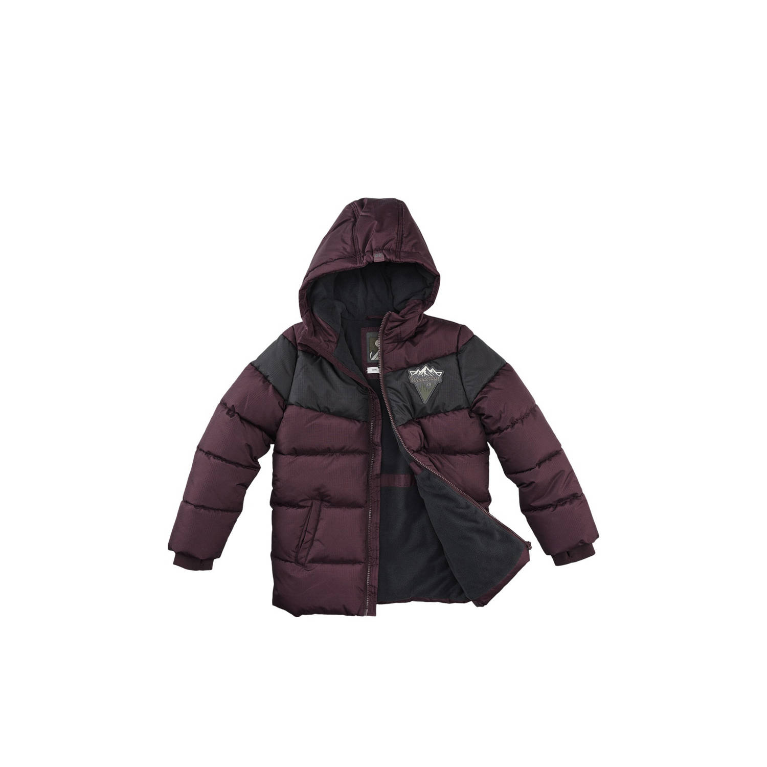 Z8 gewatteerde winterjas Bodi aubergine zwart