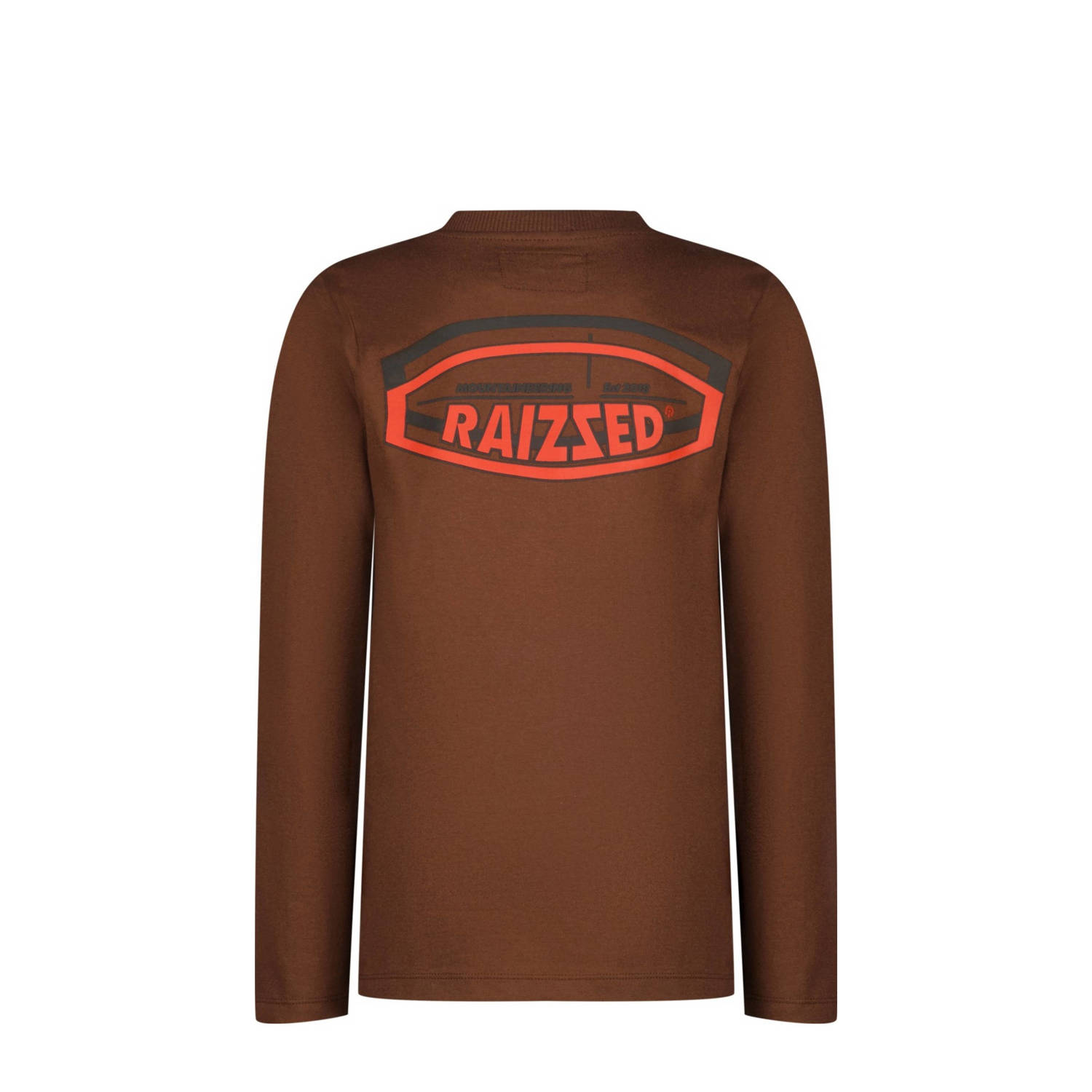 Raizzed longsleeve Kona met backprint warmbruin