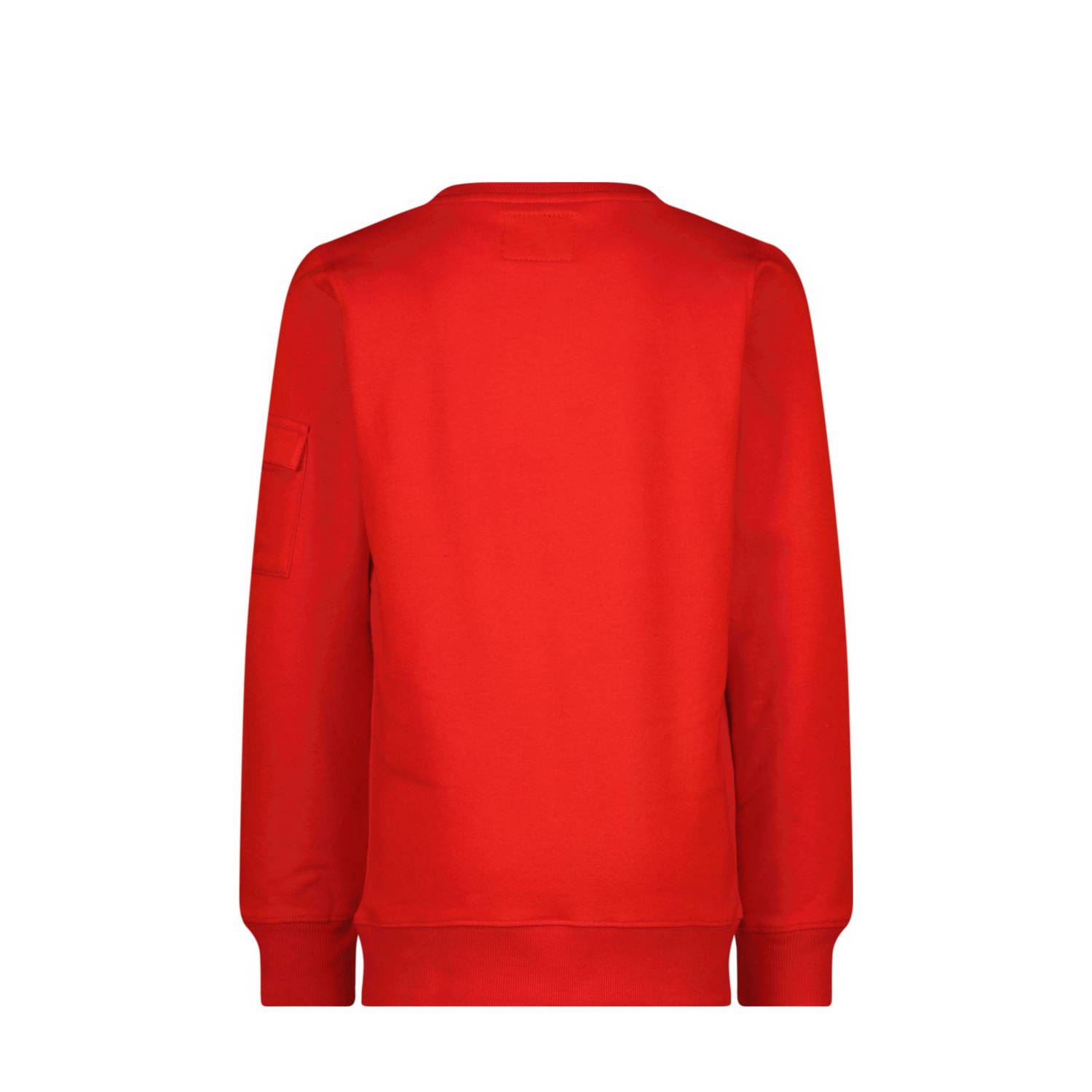 Raizzed sweater Kanpur met printopdruk felrood