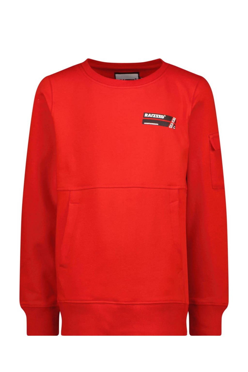 Raizzed sweater Kanpur met printopdruk felrood wehkamp