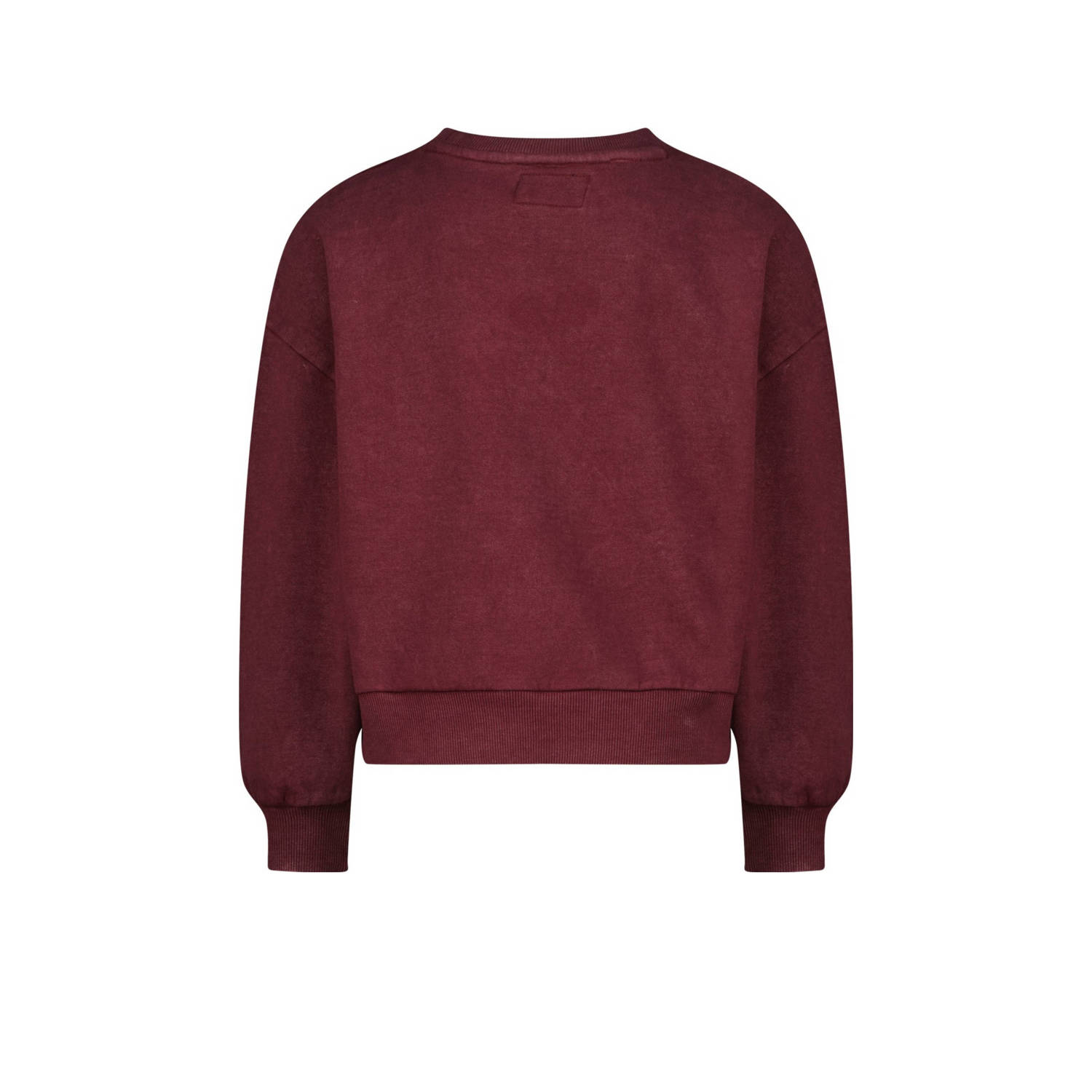 Raizzed sweater Cela met tekst donkerrood