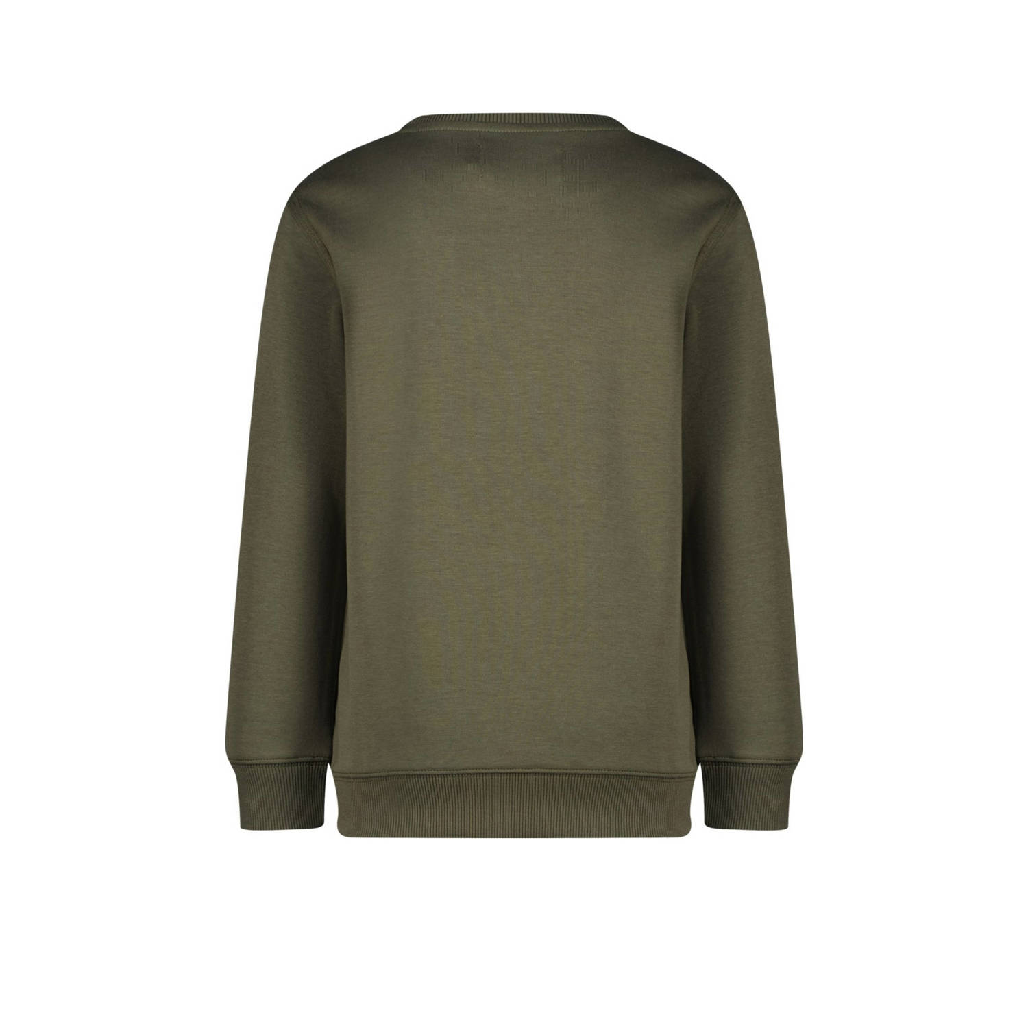 Raizzed sweater Lawton met printopdruk armygroen zwart
