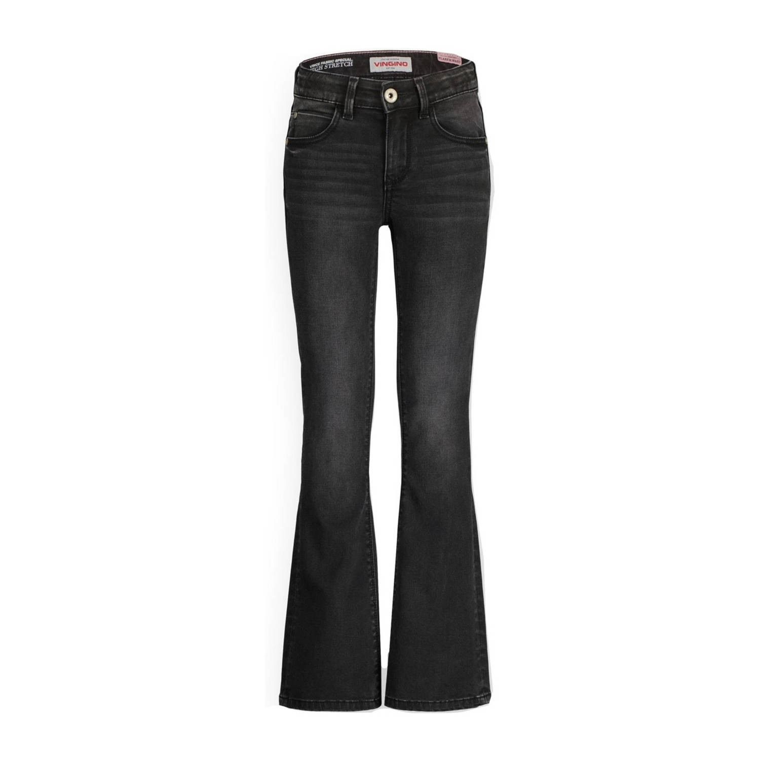 Vingino high waist flared jeans Britte washed black