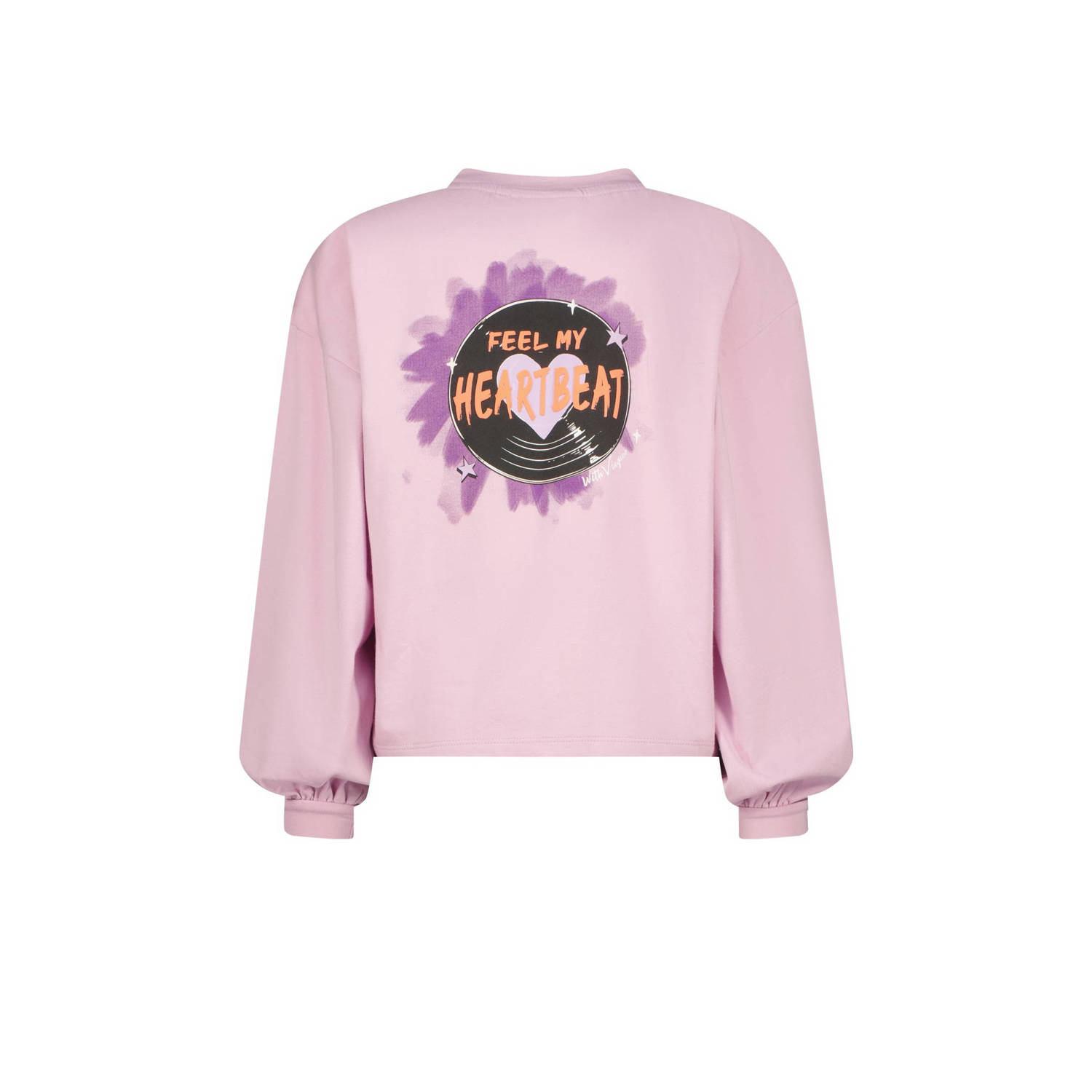 Vingino sweater Jeanin met tekst lila