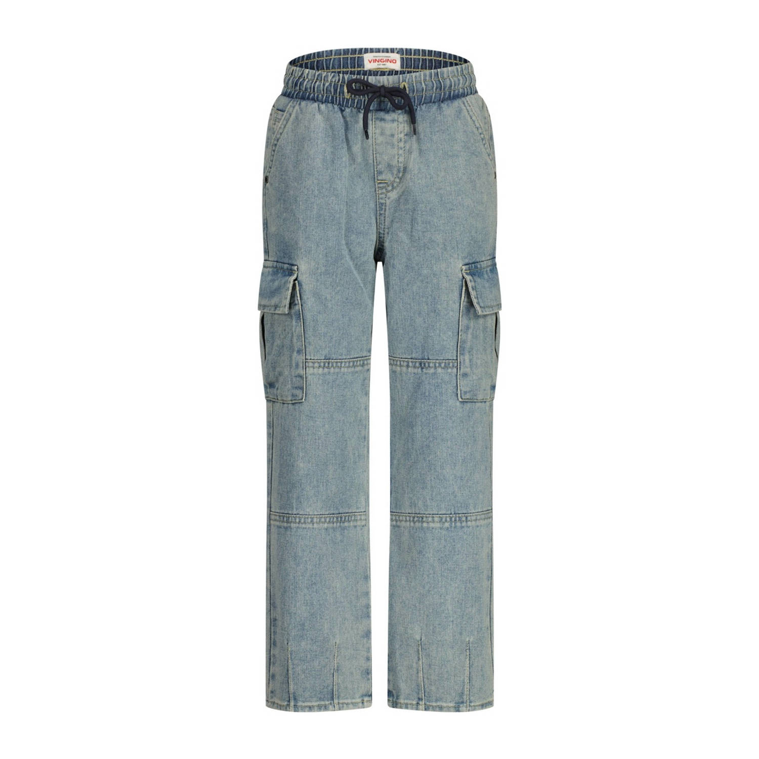 Vingino loose fit jeans Gino Cargo greyish blue denim