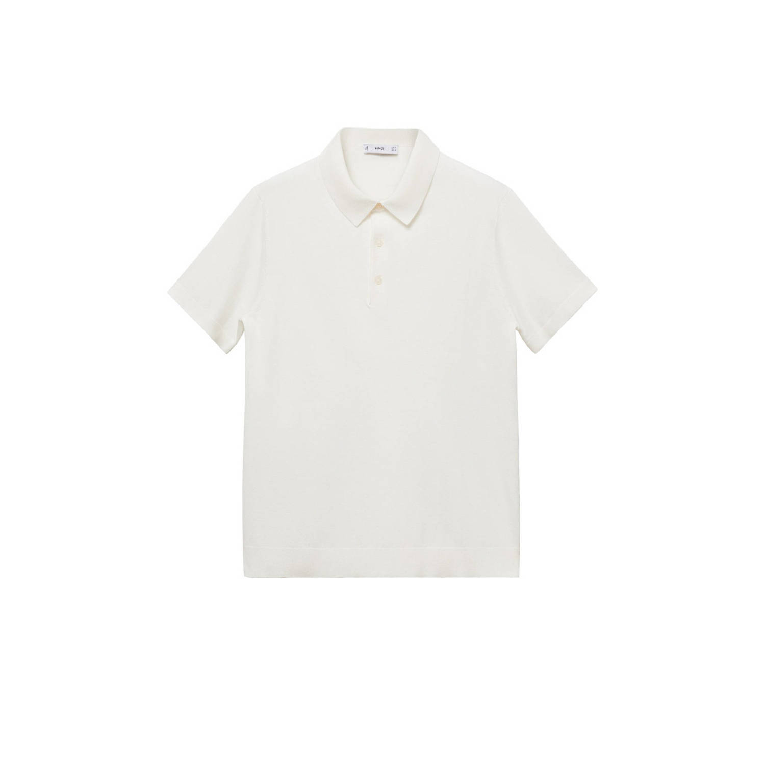 Mango Man gebreide regular fit polo wit