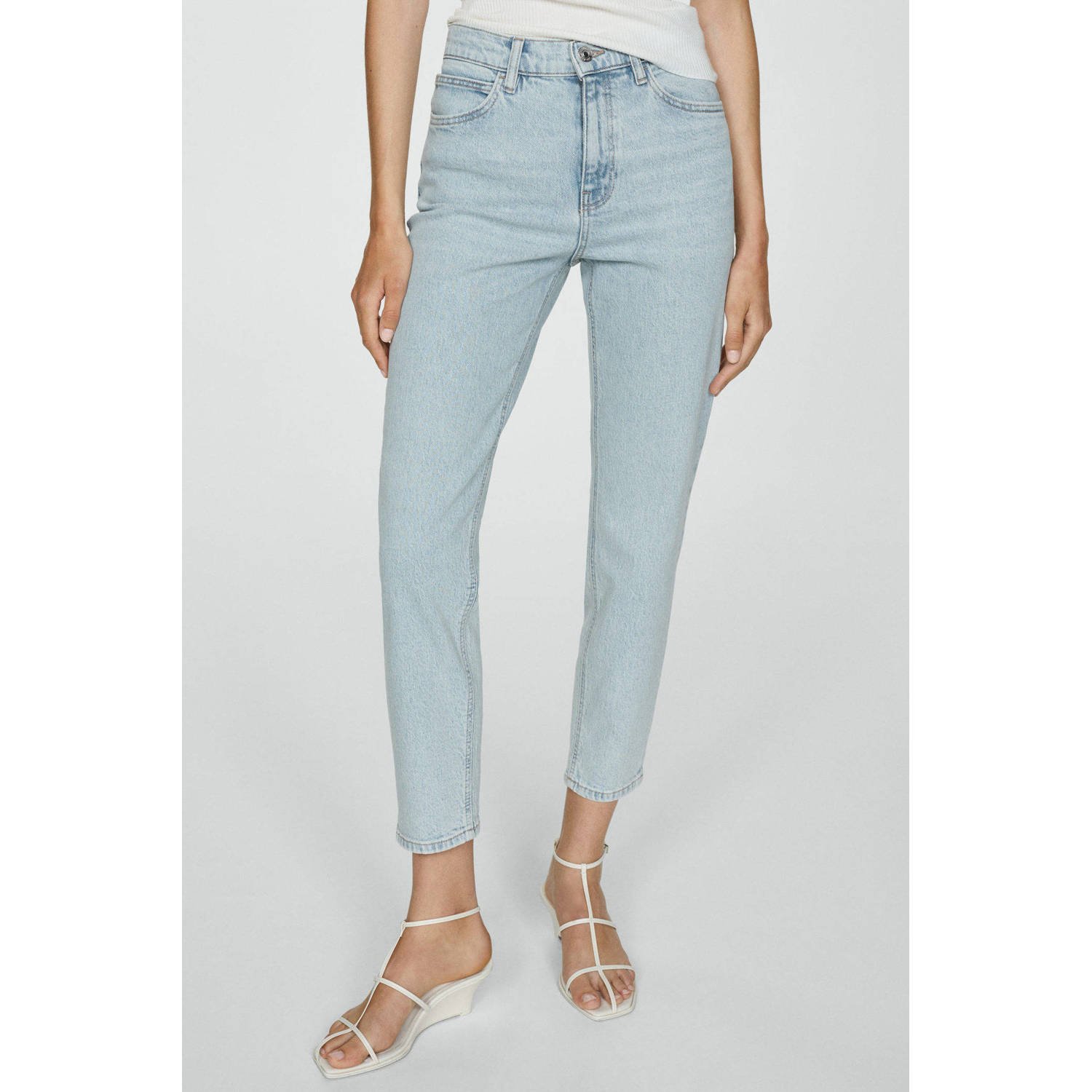 Mango straight leg jeans light blue denim