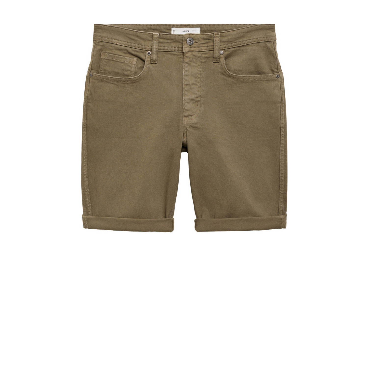 Mango Man slim fit short groen