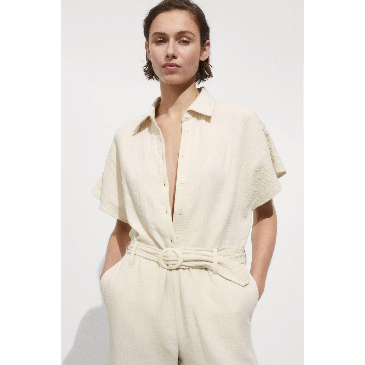 Mango jumpsuit ecru