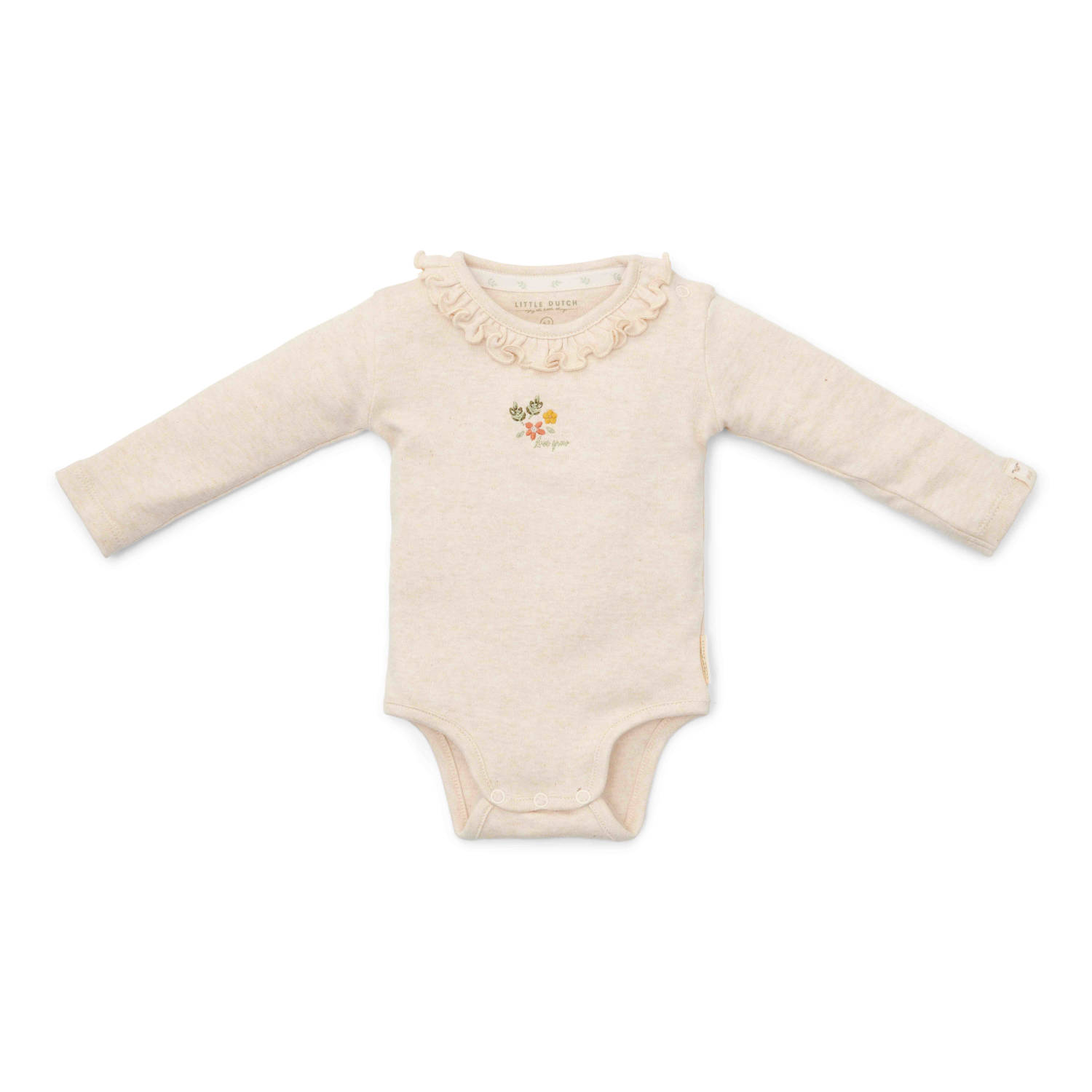 Little Dutch romper met ruches beige