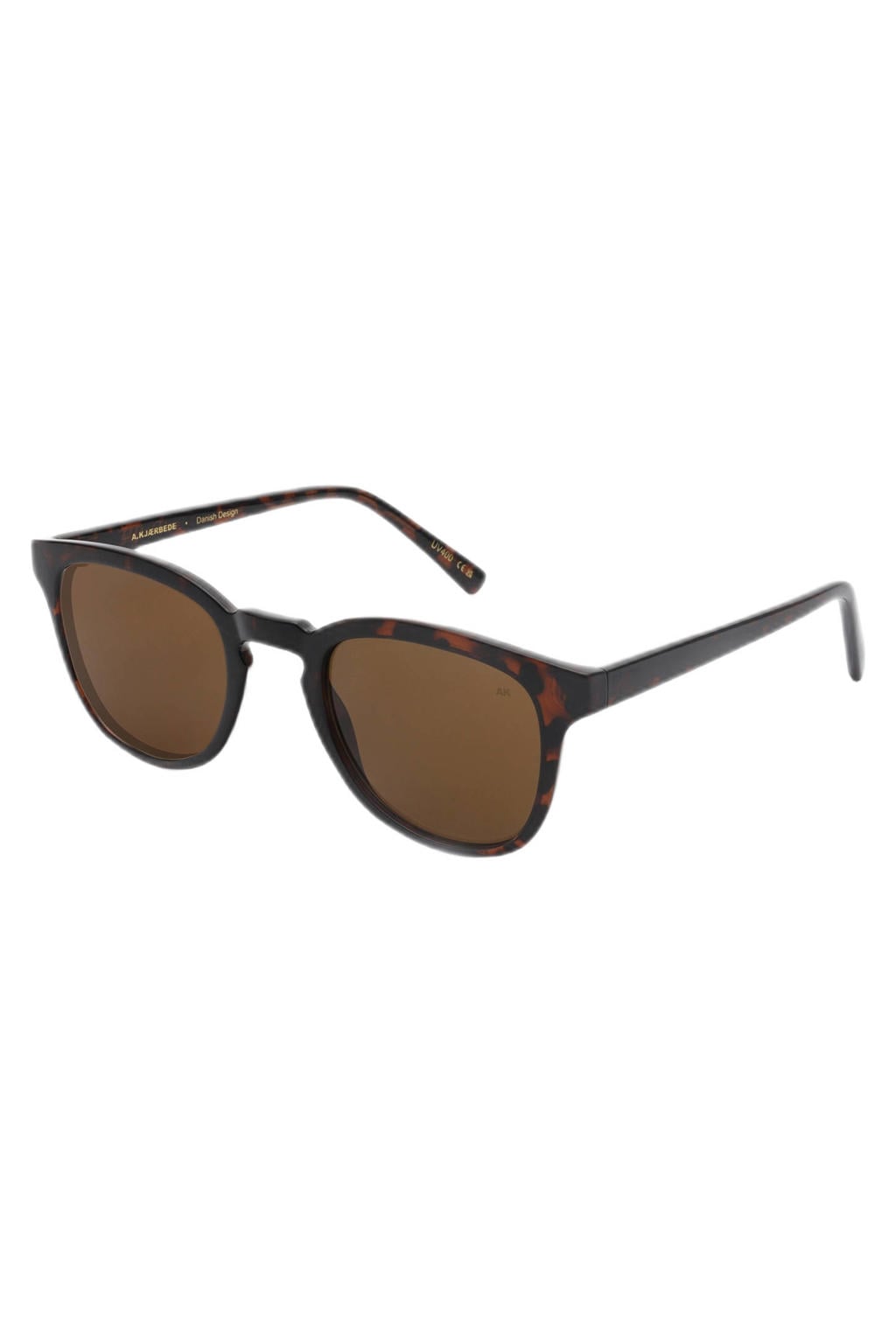 A.Kjaerbede zonnebril Bate met tortoise print donkerbruin