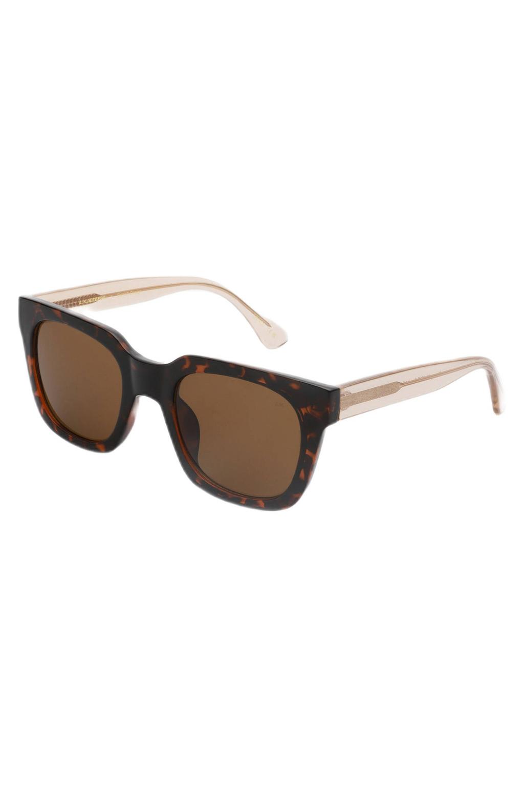 A.Kjaerbede zonnebril Nancy met tortoise print donkerbruin