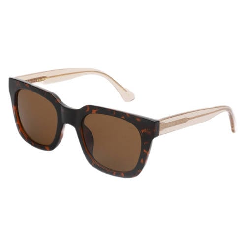A.Kjaerbede zonnebril Nancy met tortoise print donkerbruin afbeelding