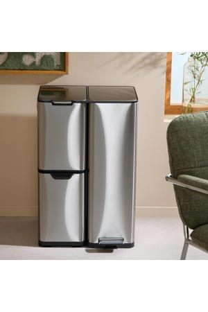 prullenbak - afvalscheiding (13L+17L+30L) - RVS