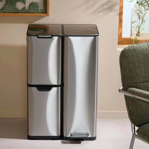 Wehkamp NOUS Living prullenbak - afvalscheiding (13L+17L+30L) - RVS aanbieding