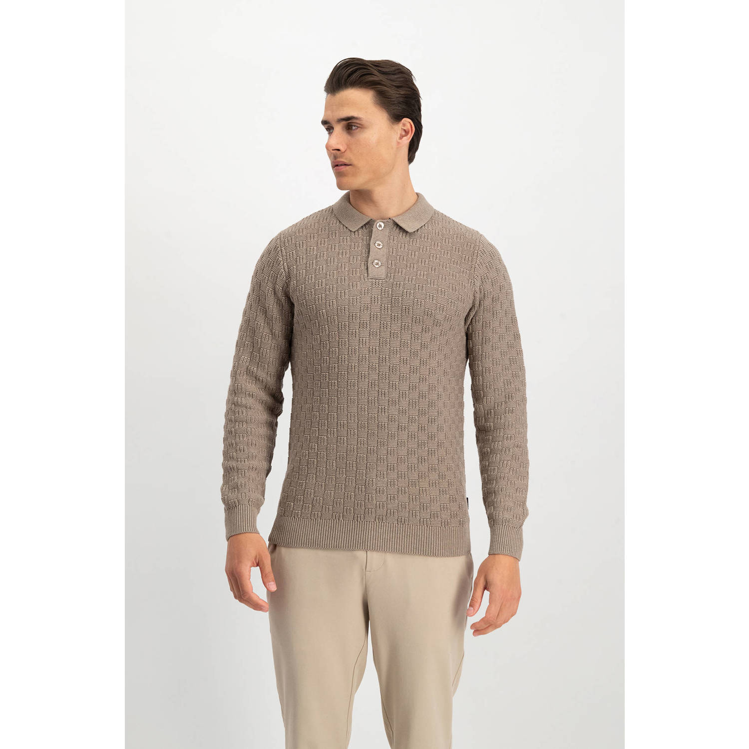 Saint Steve polo gebreid bruin