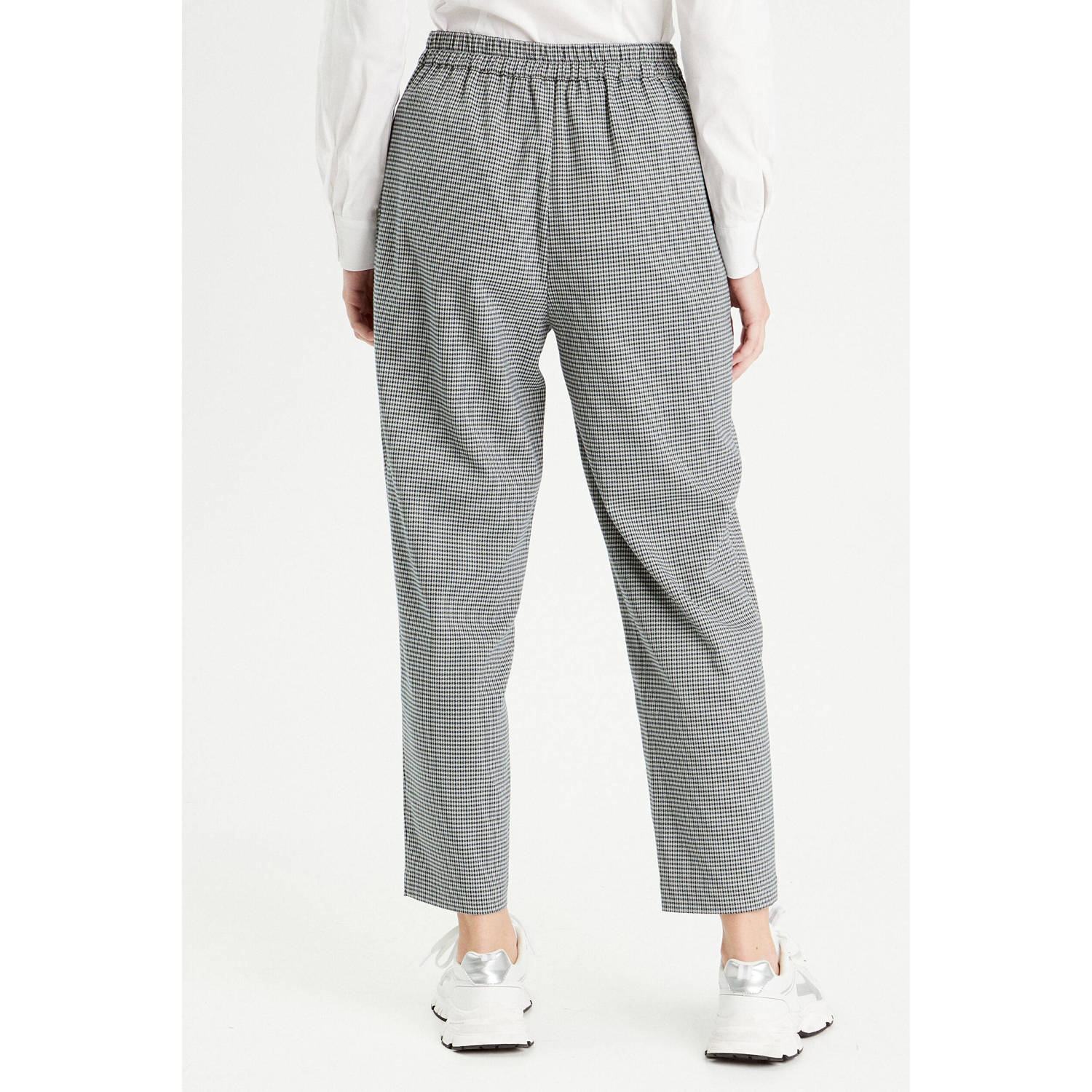 Cache geruite loose fit broek grijs
