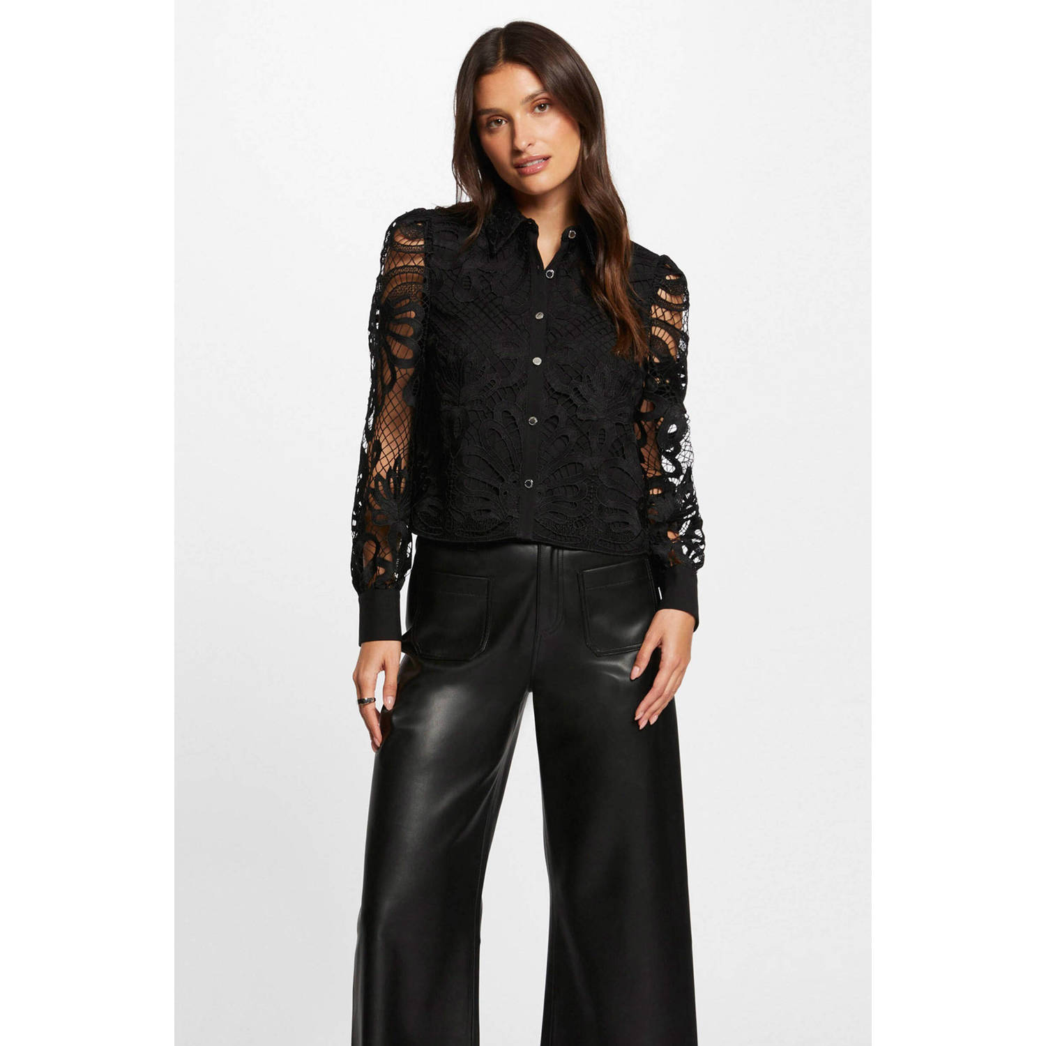 Morgan semi-transparante blouse zwart