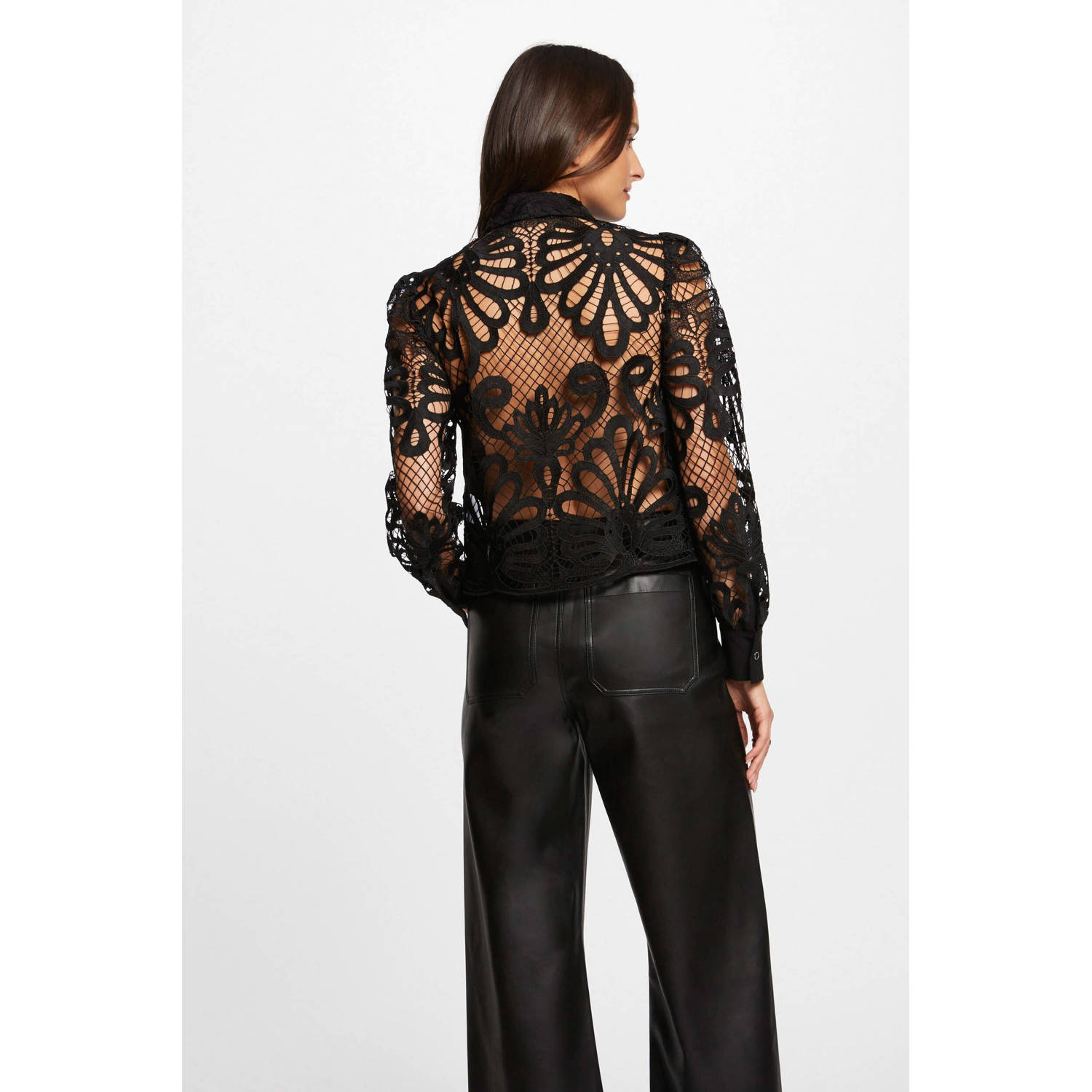 Morgan semi-transparante blouse zwart
