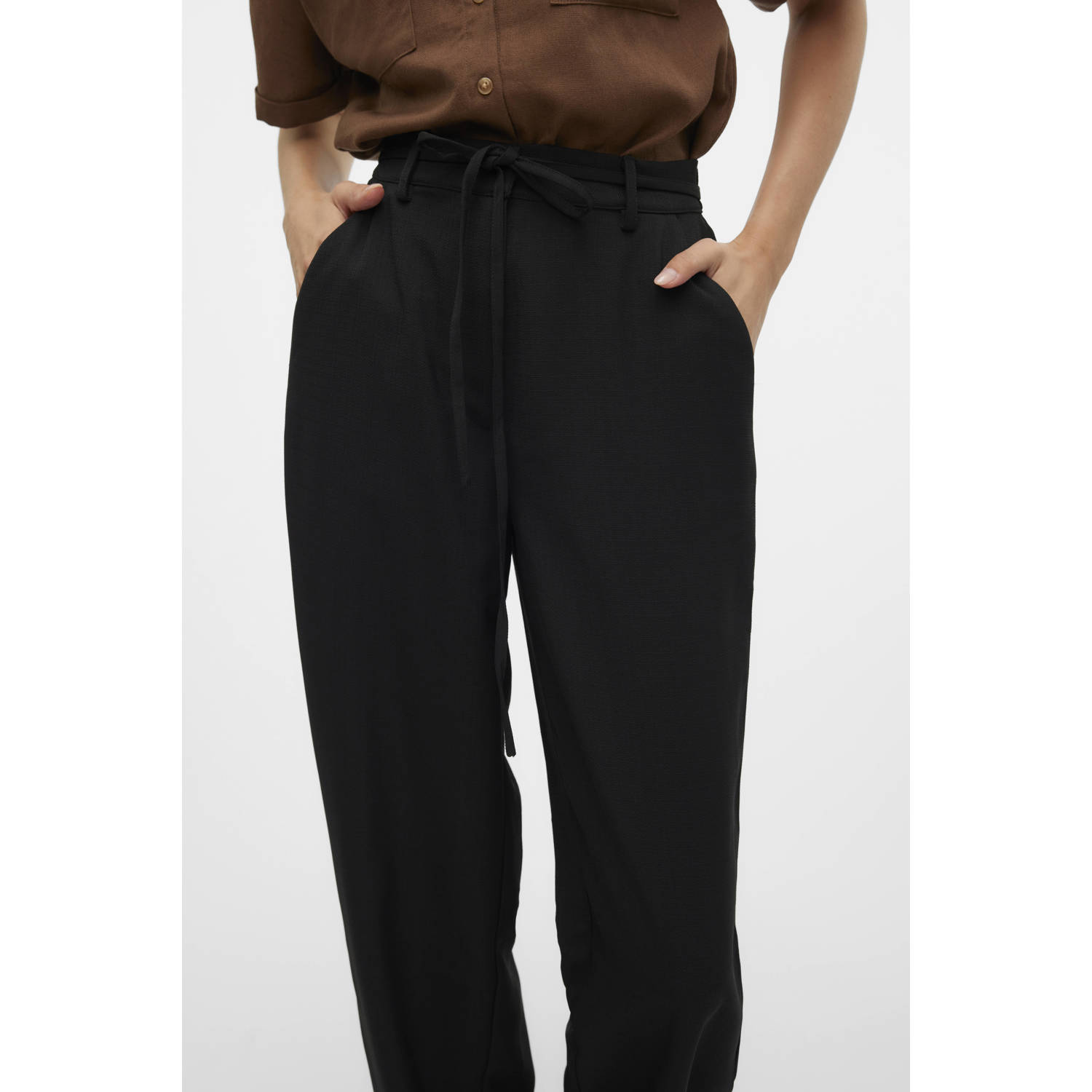 VERO MODA regular fit broek VMOMANI zwart