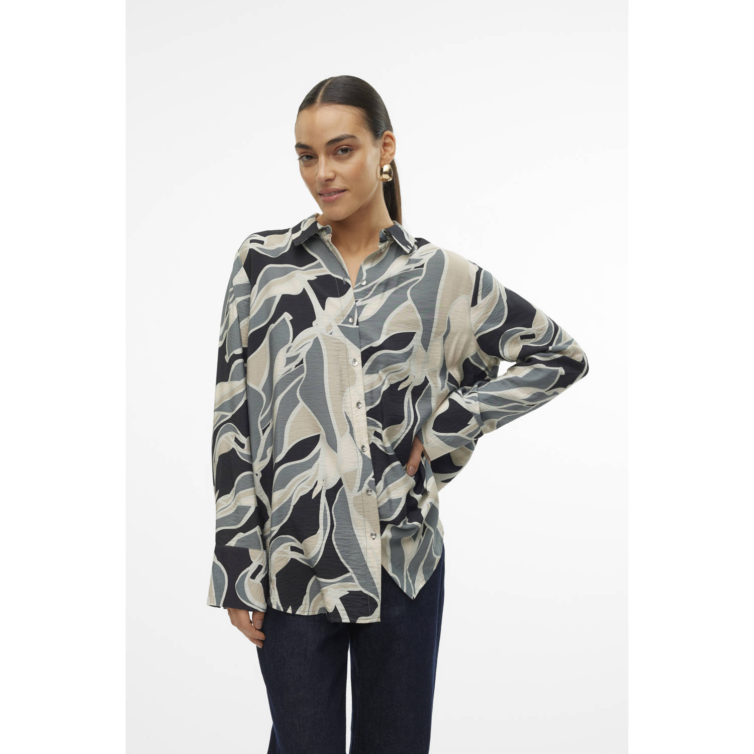 Vero Moda Lange mouw shirt met Freewear Print Multicolor Dames