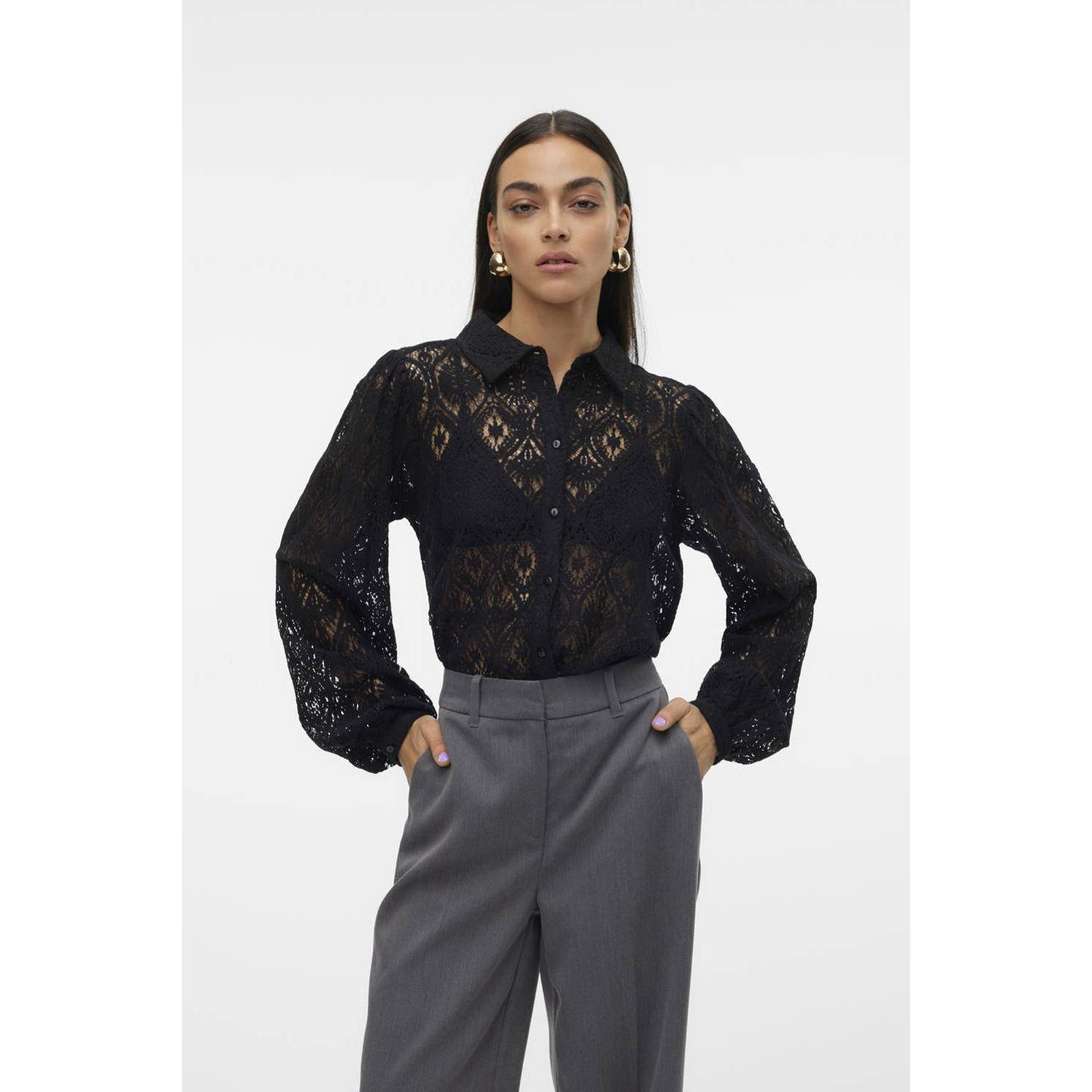VERO MODA blouse VMOBENA zwart