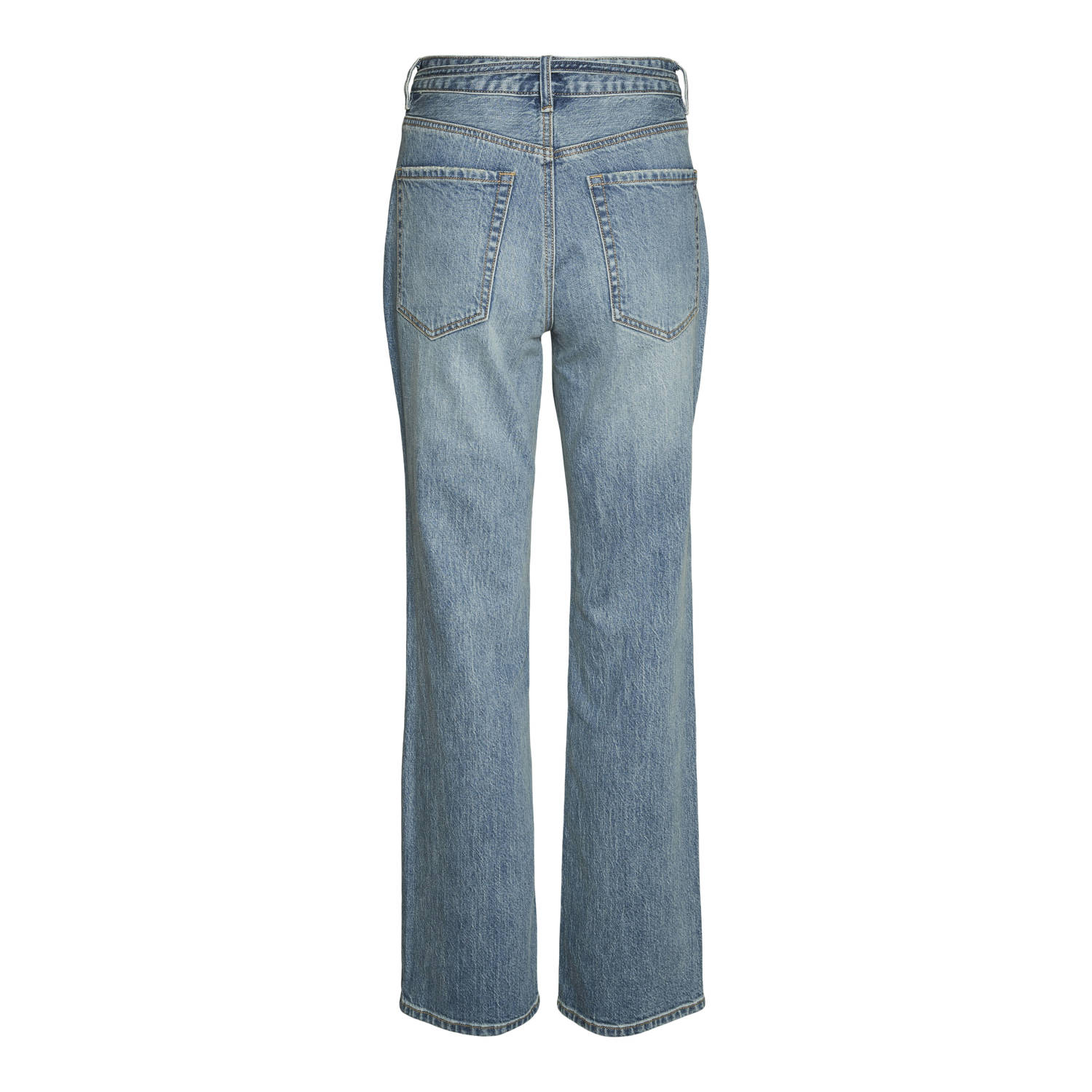VERO MODA high waist straight leg jeans VMTESSA medium blue denim
