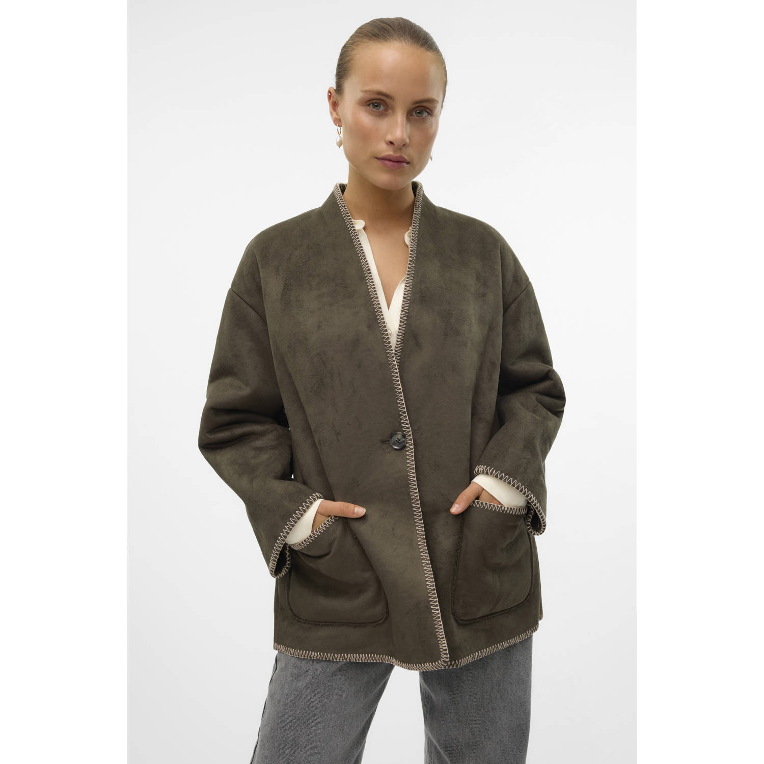 VERO MODA jas VMLIVA donkerbruin