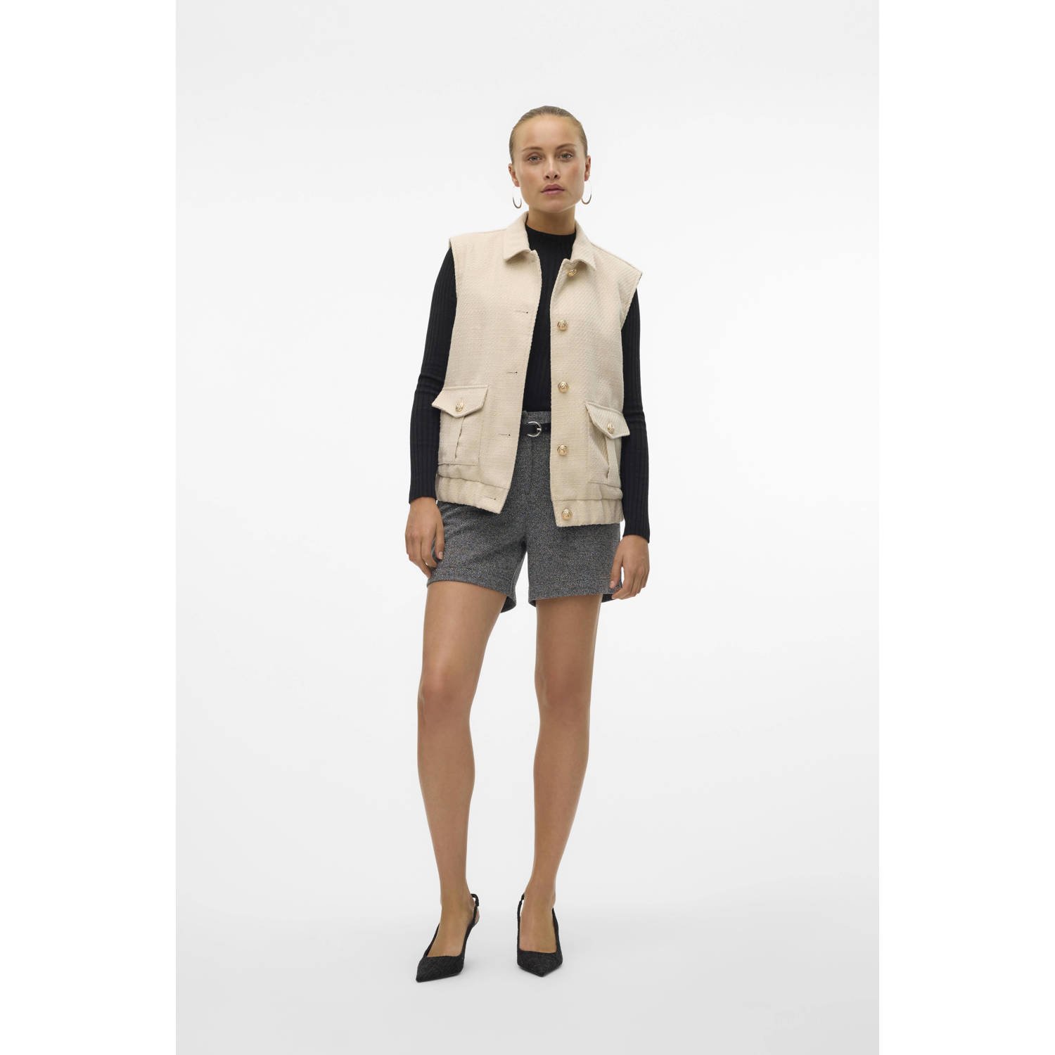 VERO MODA gilet VMSUZI beige