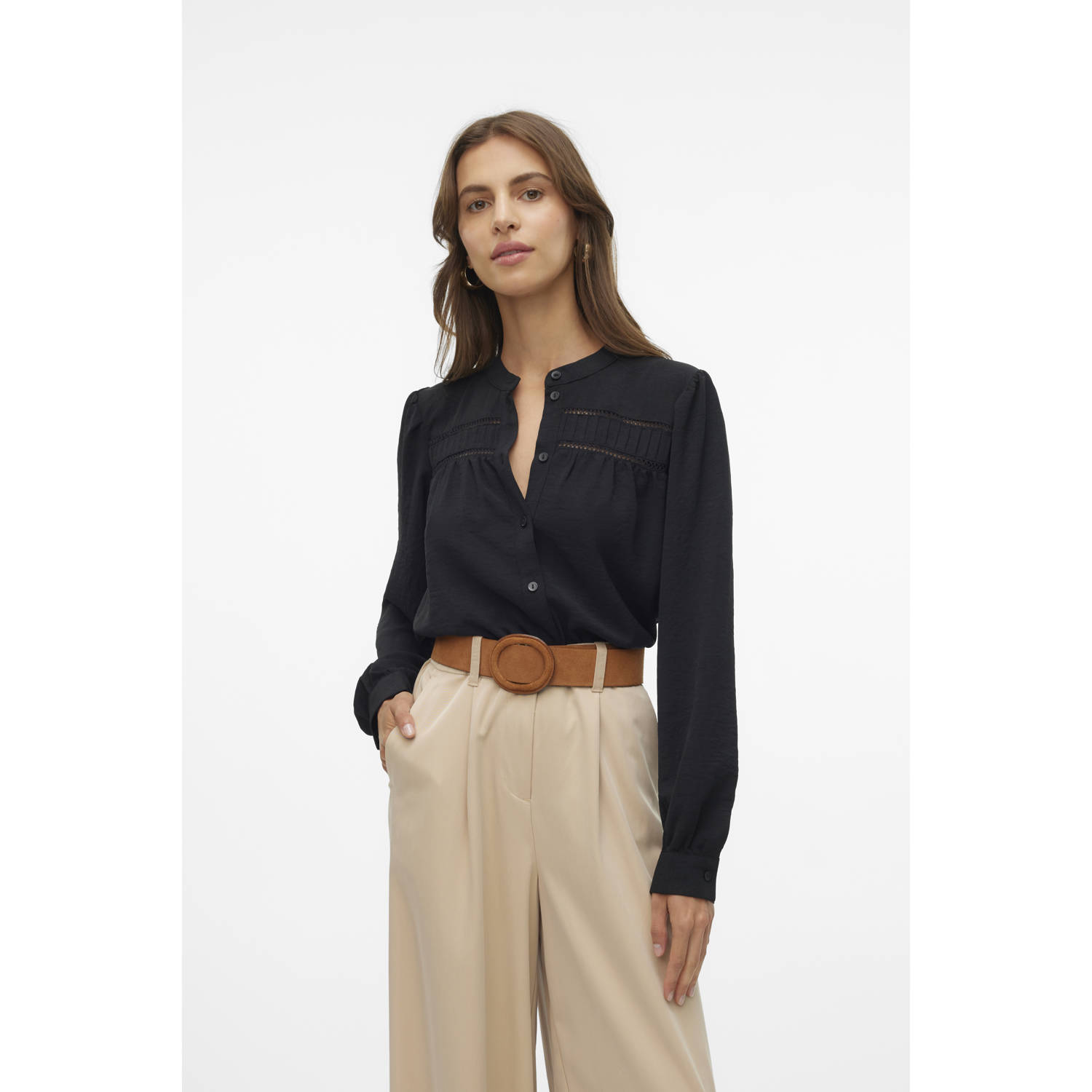 Vero Moda Blouse met lange mouwen VMEMMA LS LACE SHIRT WVN GA NOOS