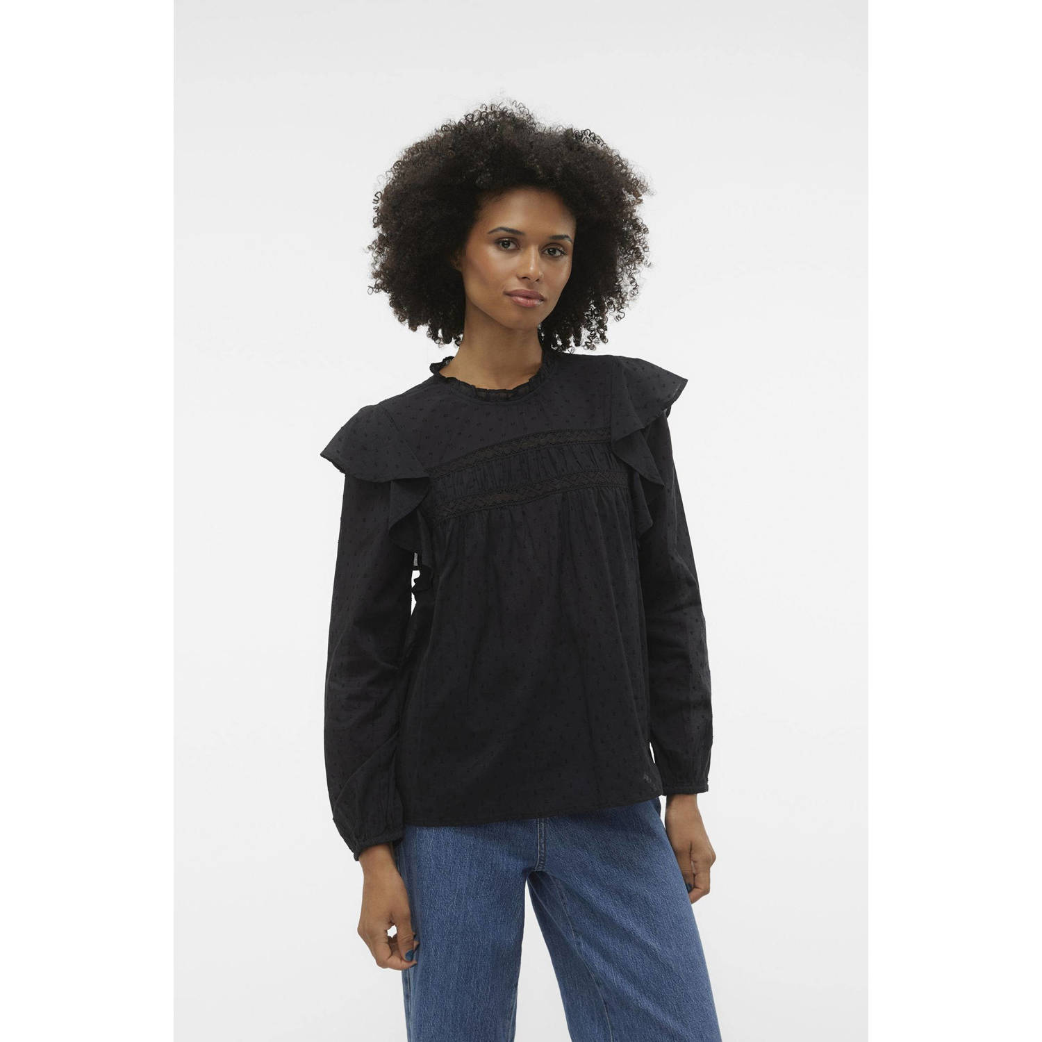 VERO MODA blousetop VMTRINE zwart