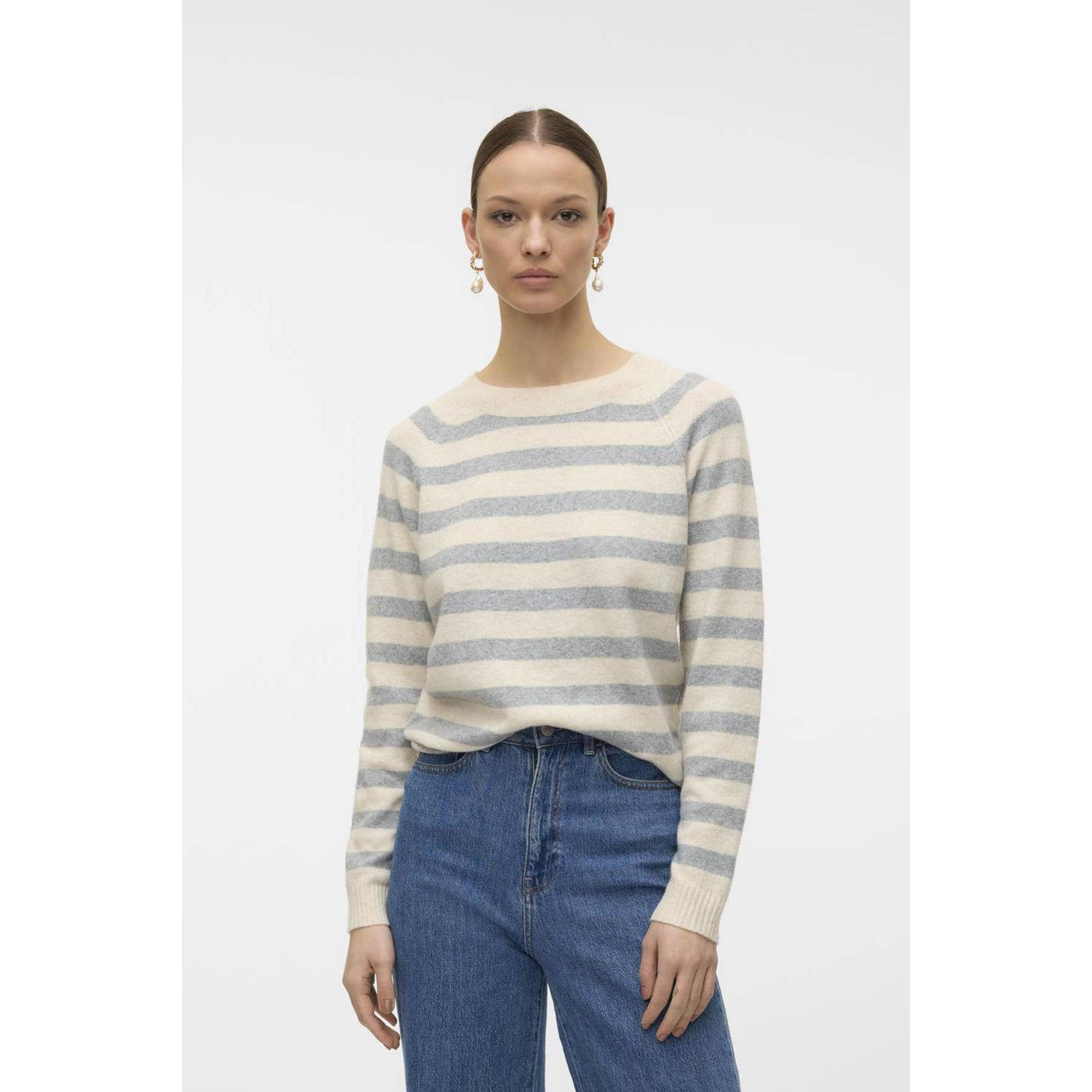VERO MODA trui grijs gebreid