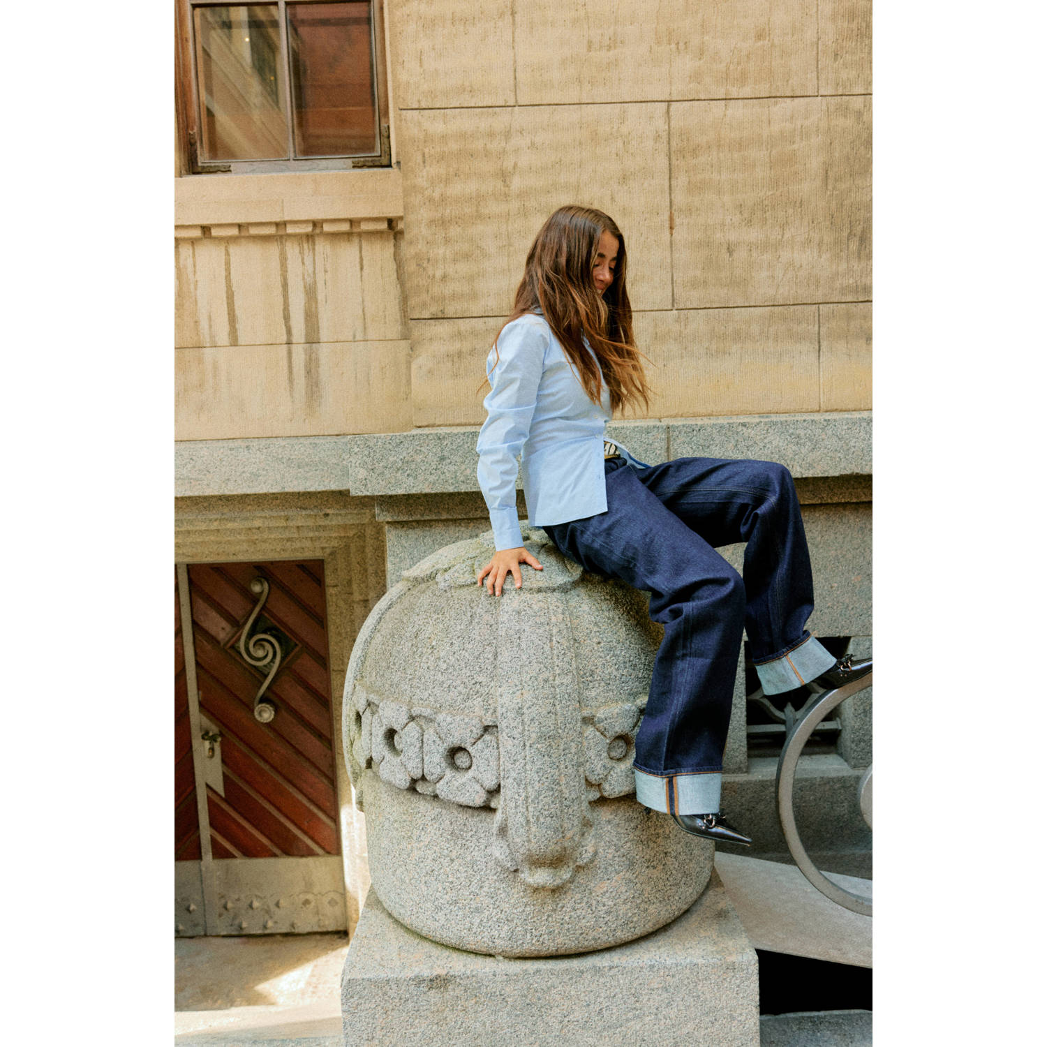 VERO MODA blouse VMIDA lichtblauw