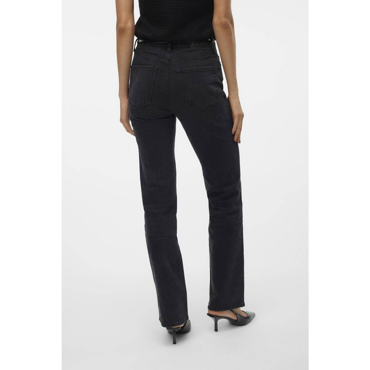 VERO MODA high waist straight leg jeans VMTESSA zwart