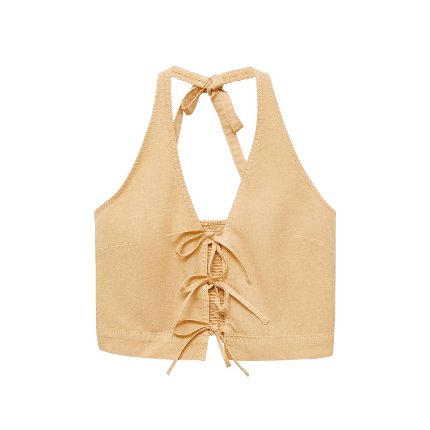 Mango crop top camel