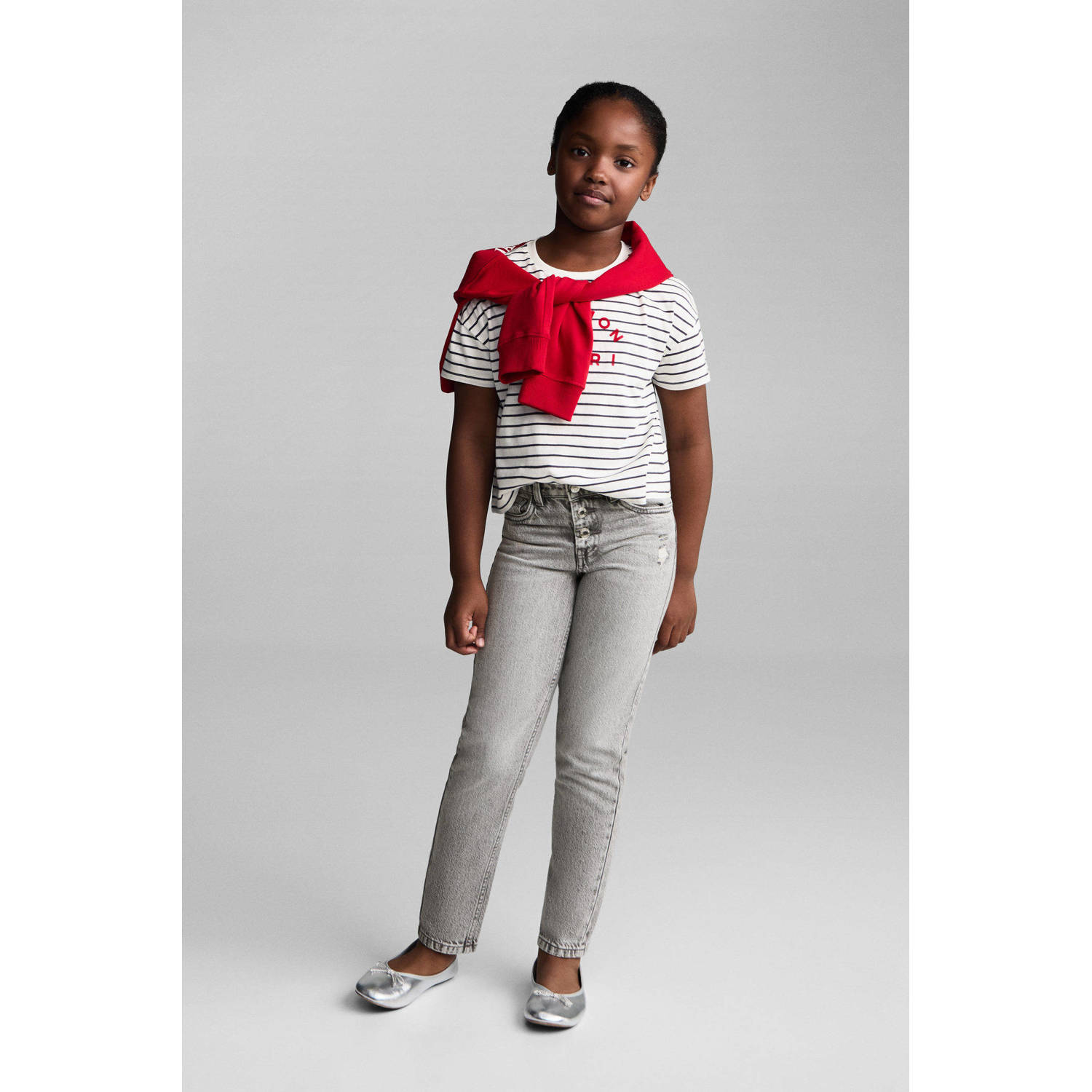 Mango Kids mom jeans grey denim