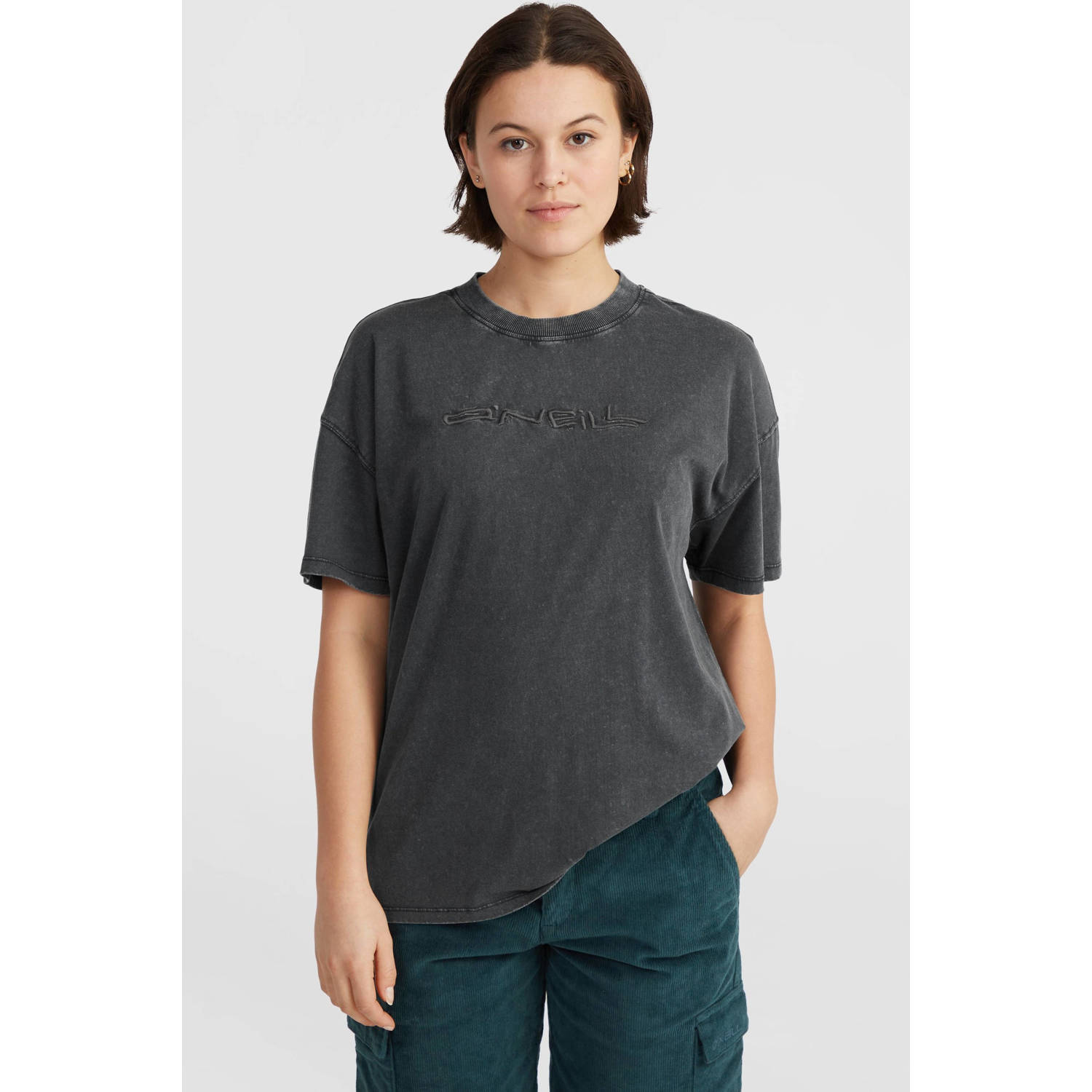 O'Neill T-shirt met logo antraciet