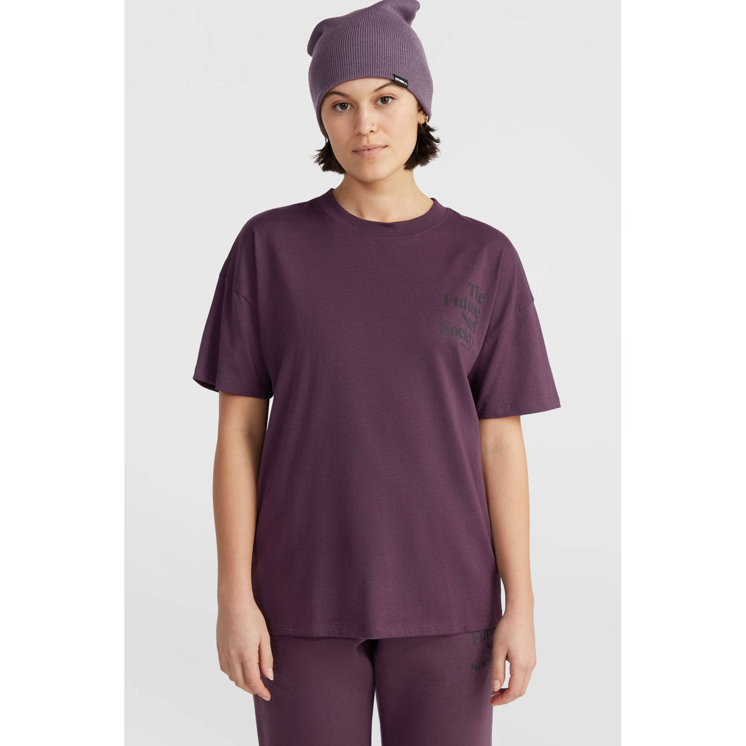 O'Neill T-shirt met tekst donkerrood