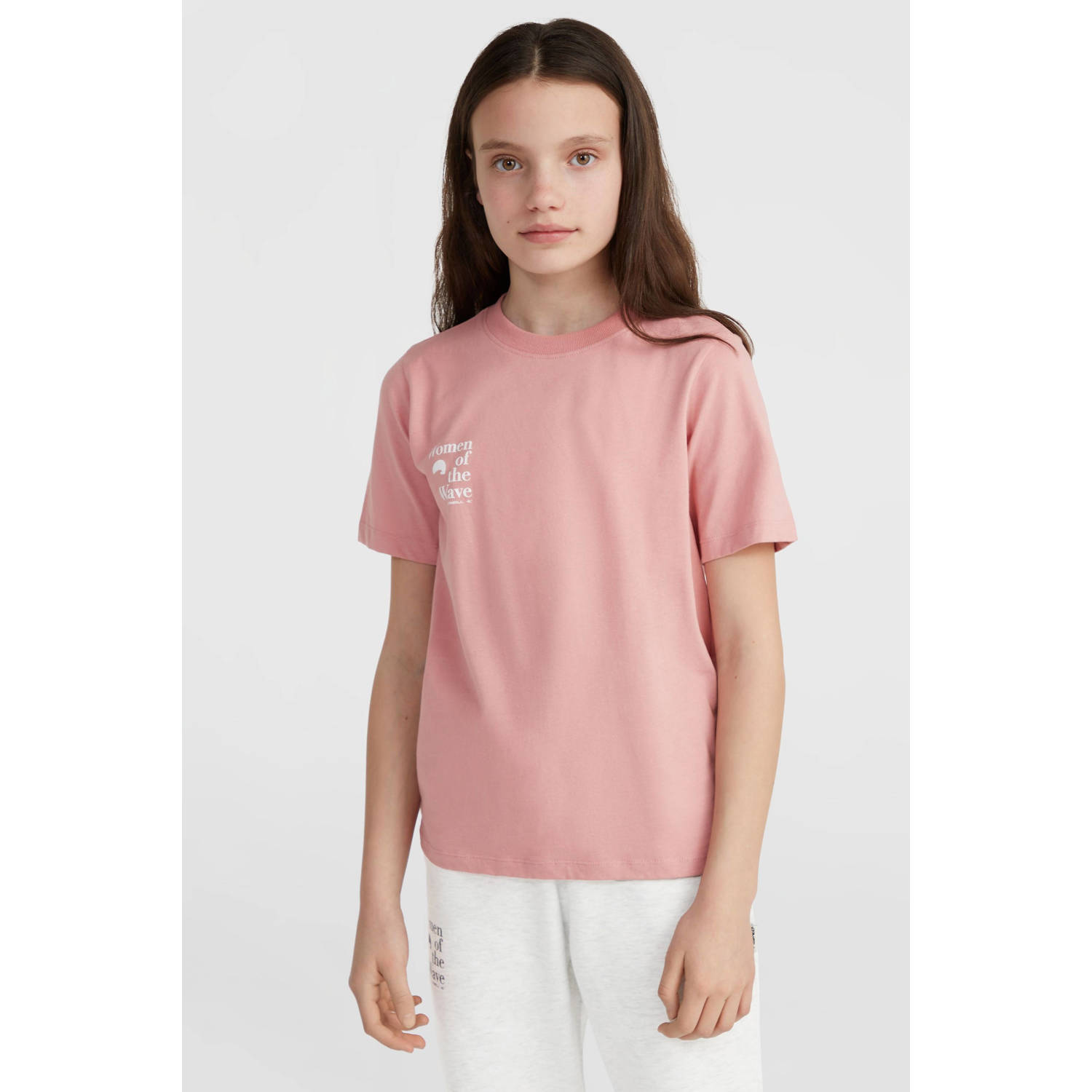 O'Neill T-shirt roze Meisjes Katoen Ronde hals Effen 152