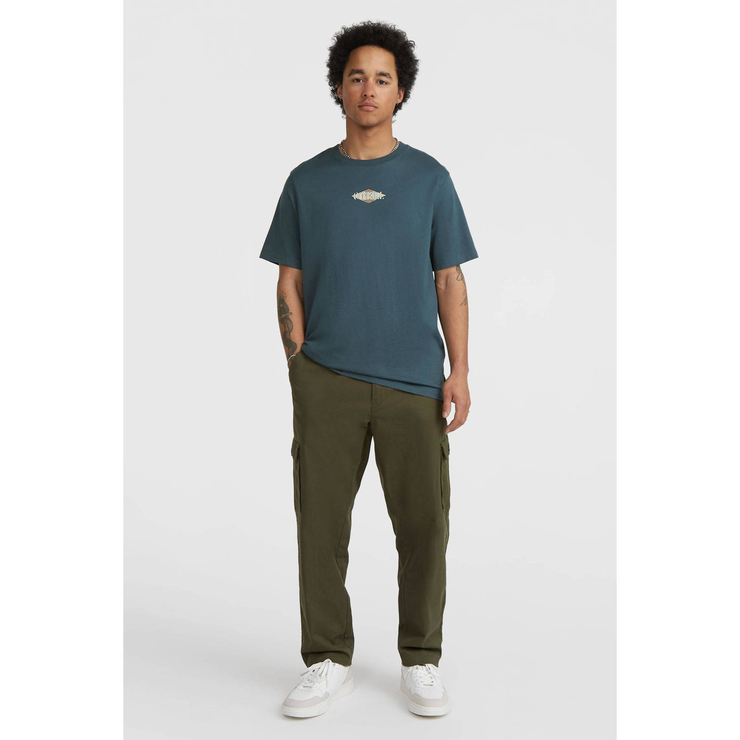 O'Neill regular fit T-shirt met backprint alma steel