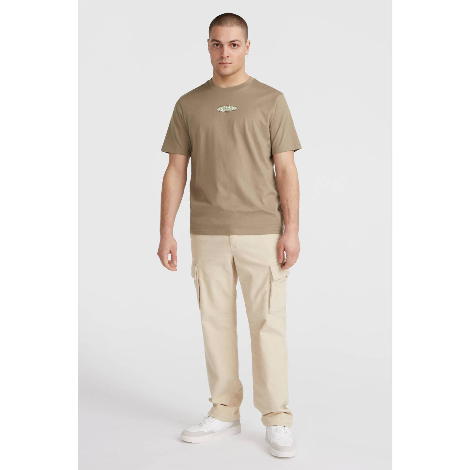 O'Neill regular fit T-shirt met backprint bruin