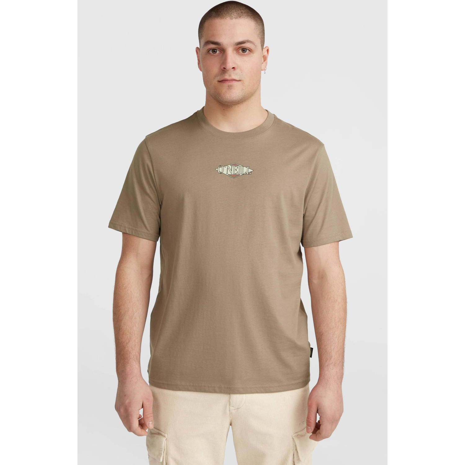 O'Neill regular fit T-shirt met backprint bruin