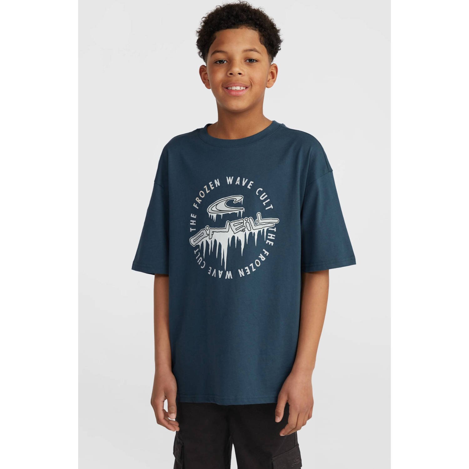O'Neill T-shirt met printopdruk staalblauw