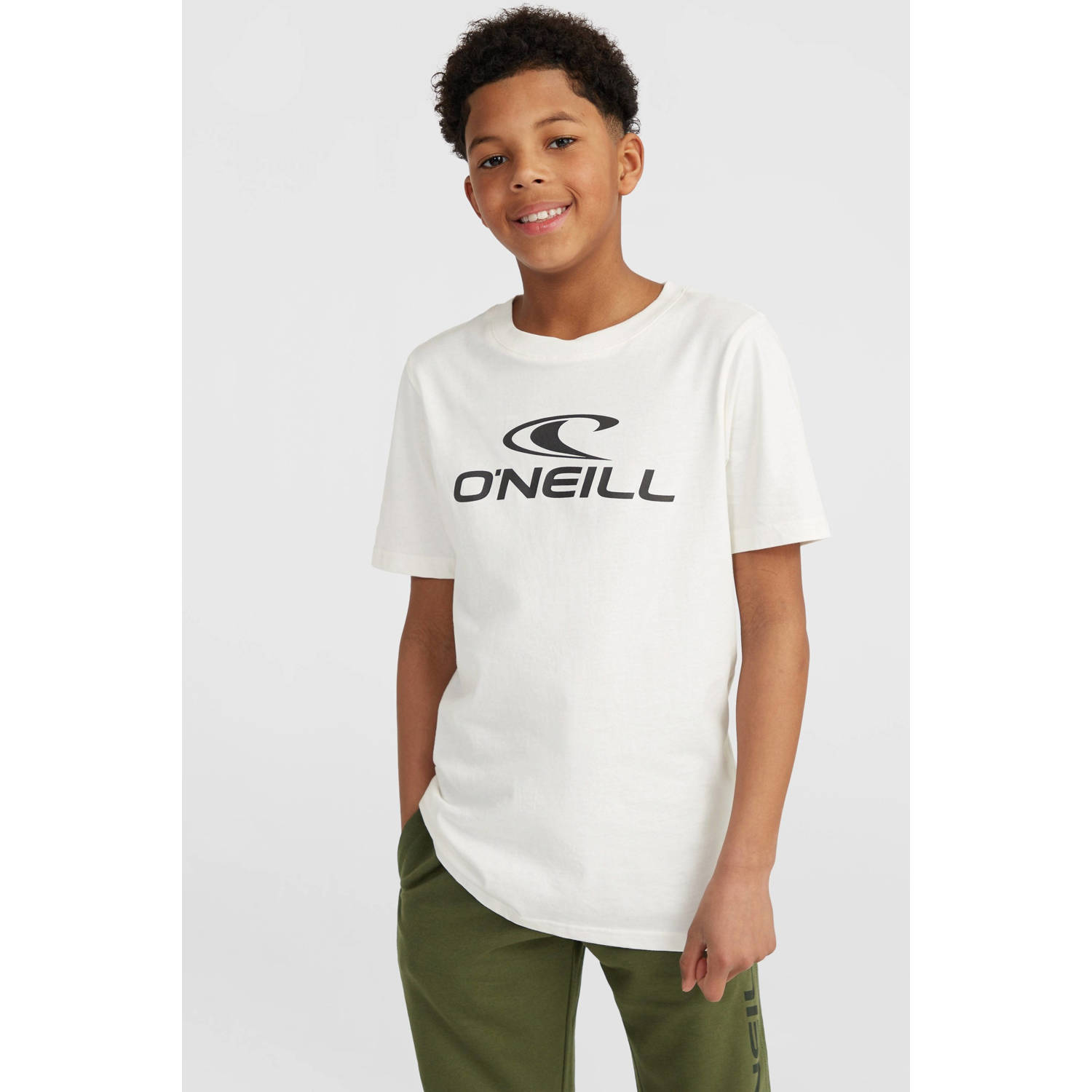 O'Neill T-shirt met logo wit Jongens Katoen Ronde hals Logo 128