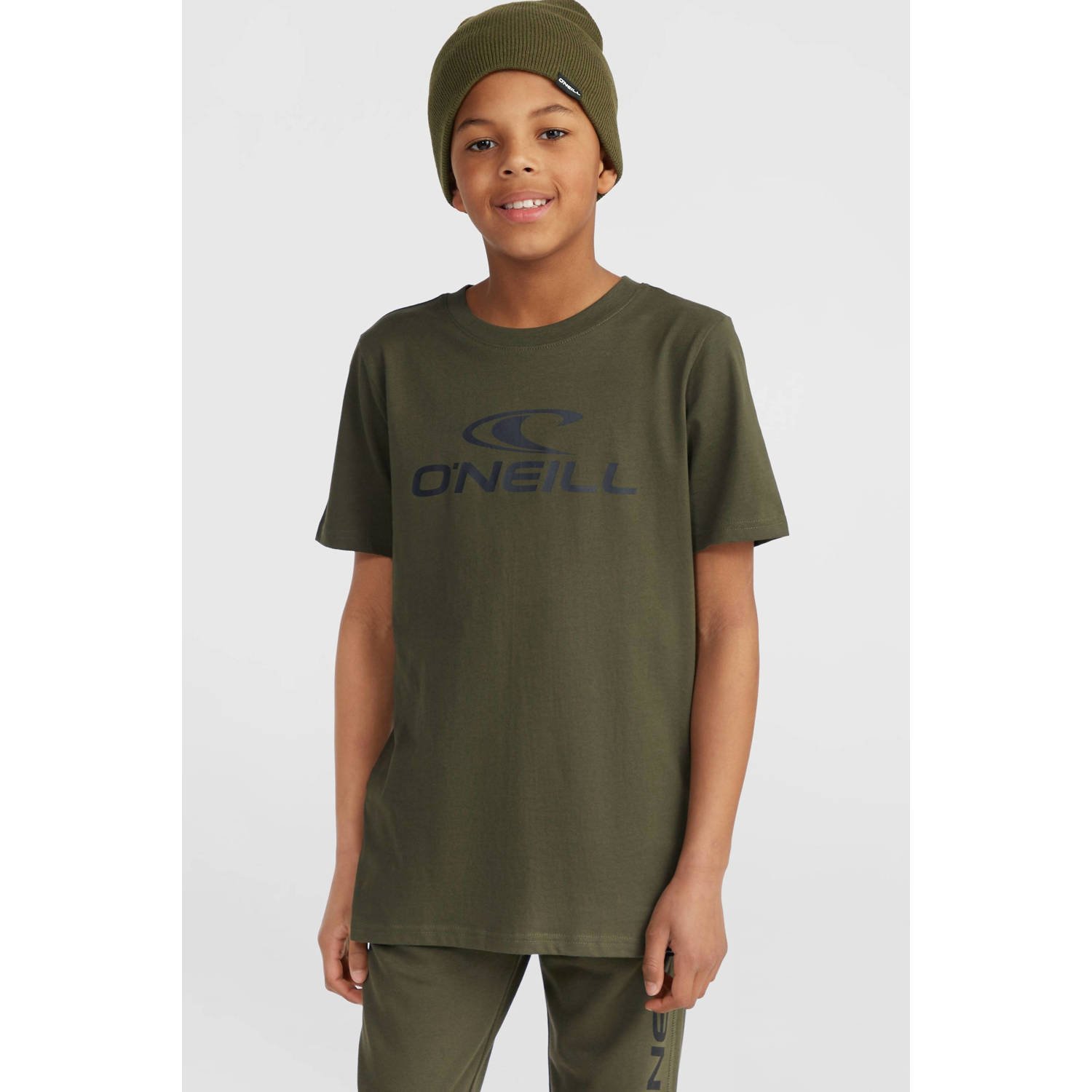 O'Neill T-shirt met logo groen Jongens Katoen Ronde hals Logo 128