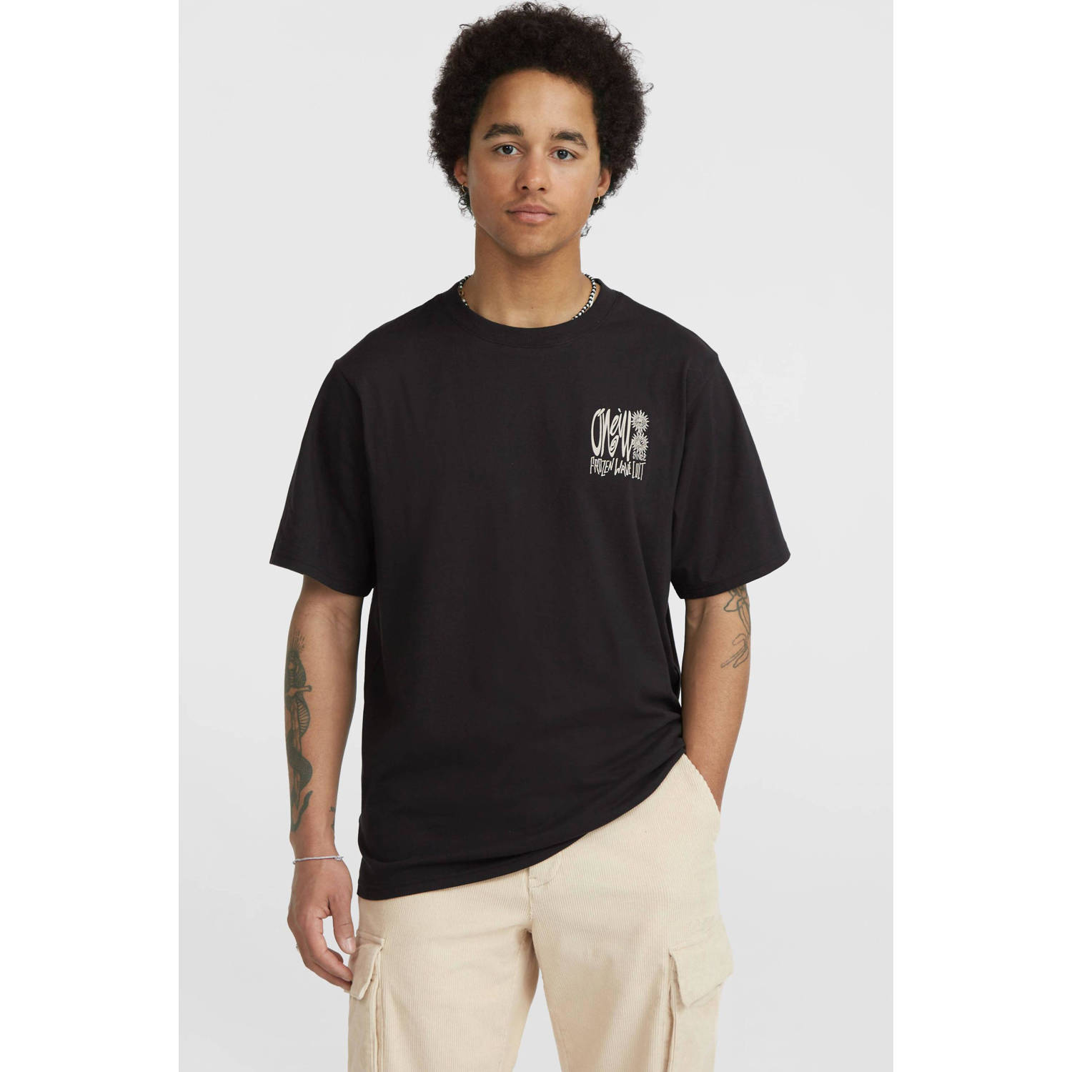 O'Neill regular fit T-shirt met backprint zwart