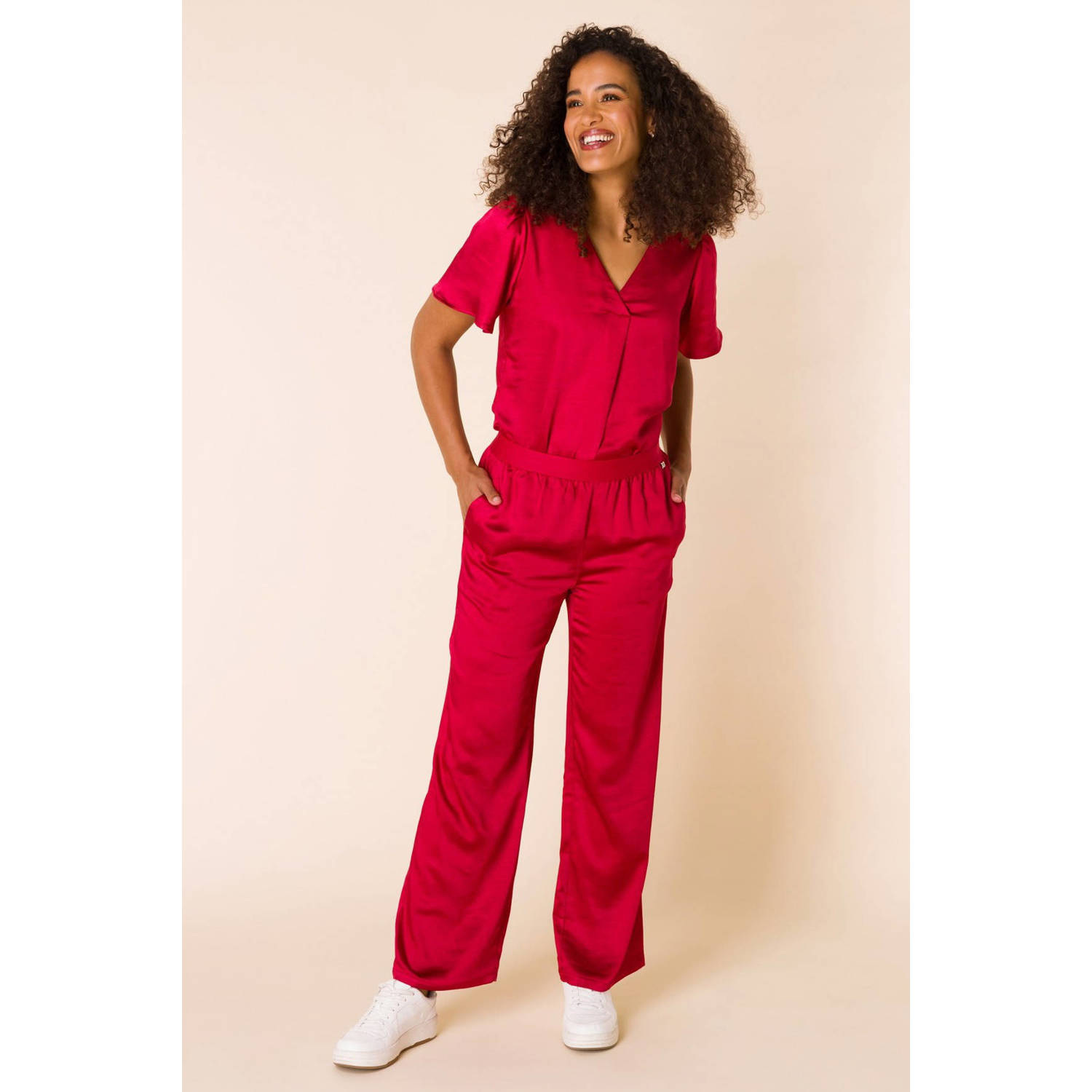Ivy Beau satijnen top rood