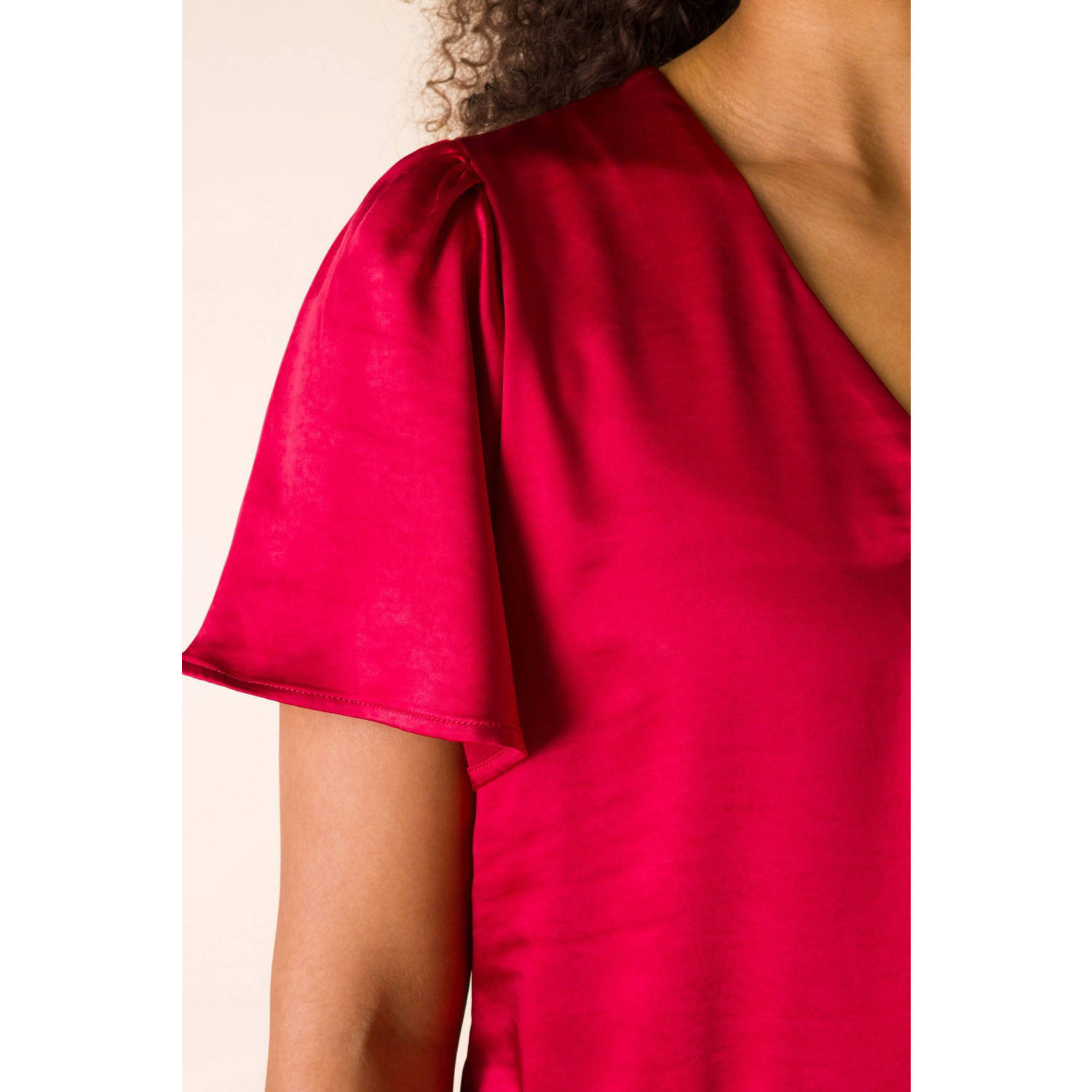 Ivy Beau satijnen top rood