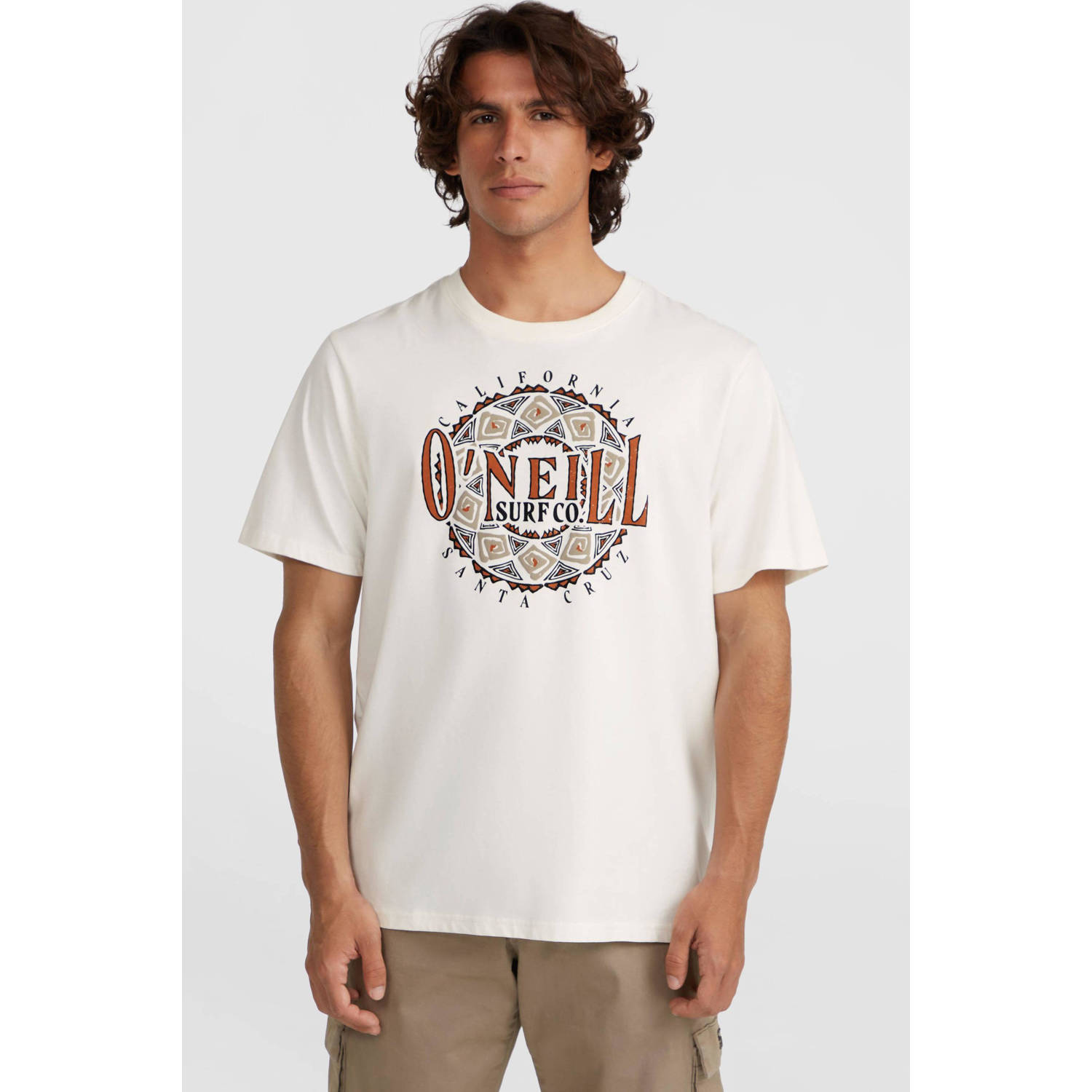 O'Neill regular fit T-shirt met printopdruk snow white