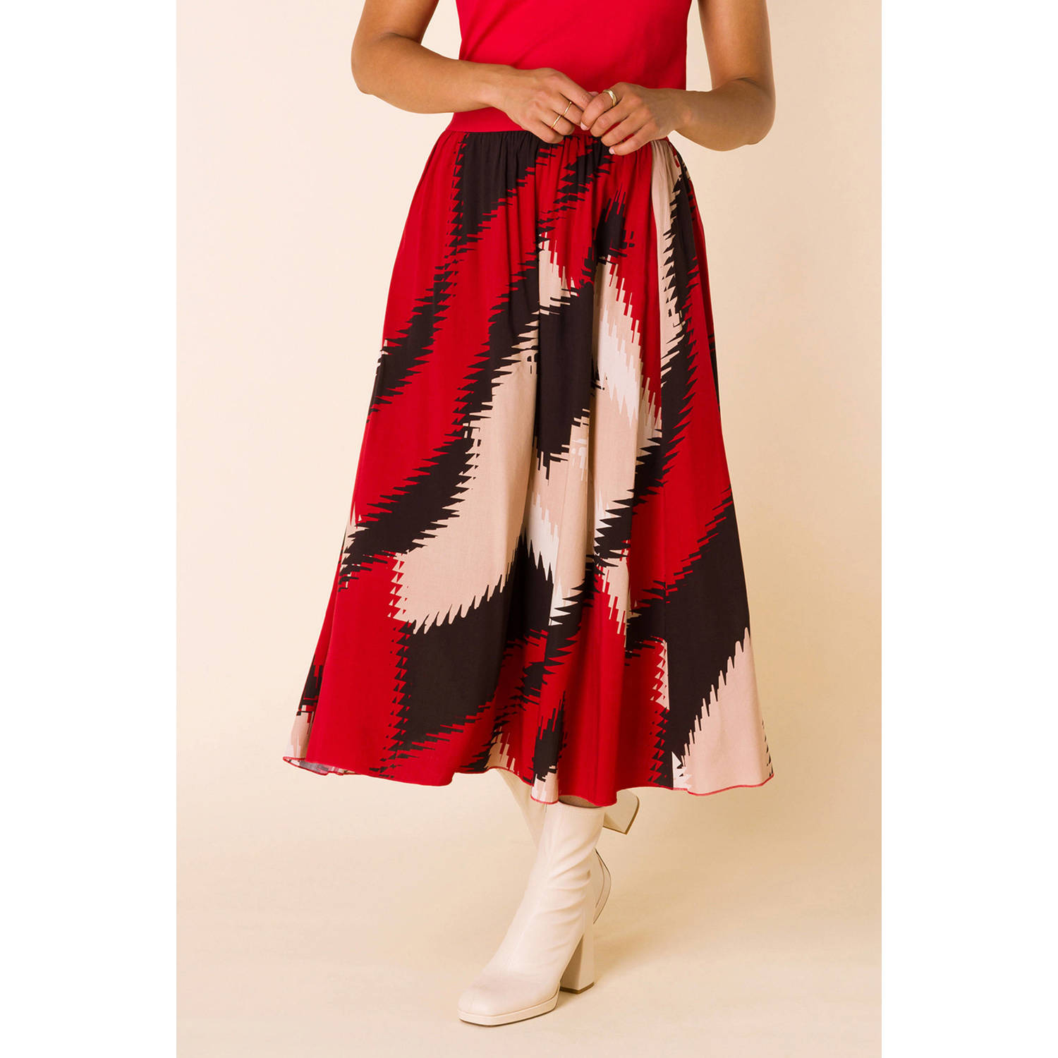 Ivy Beau midi rok rood